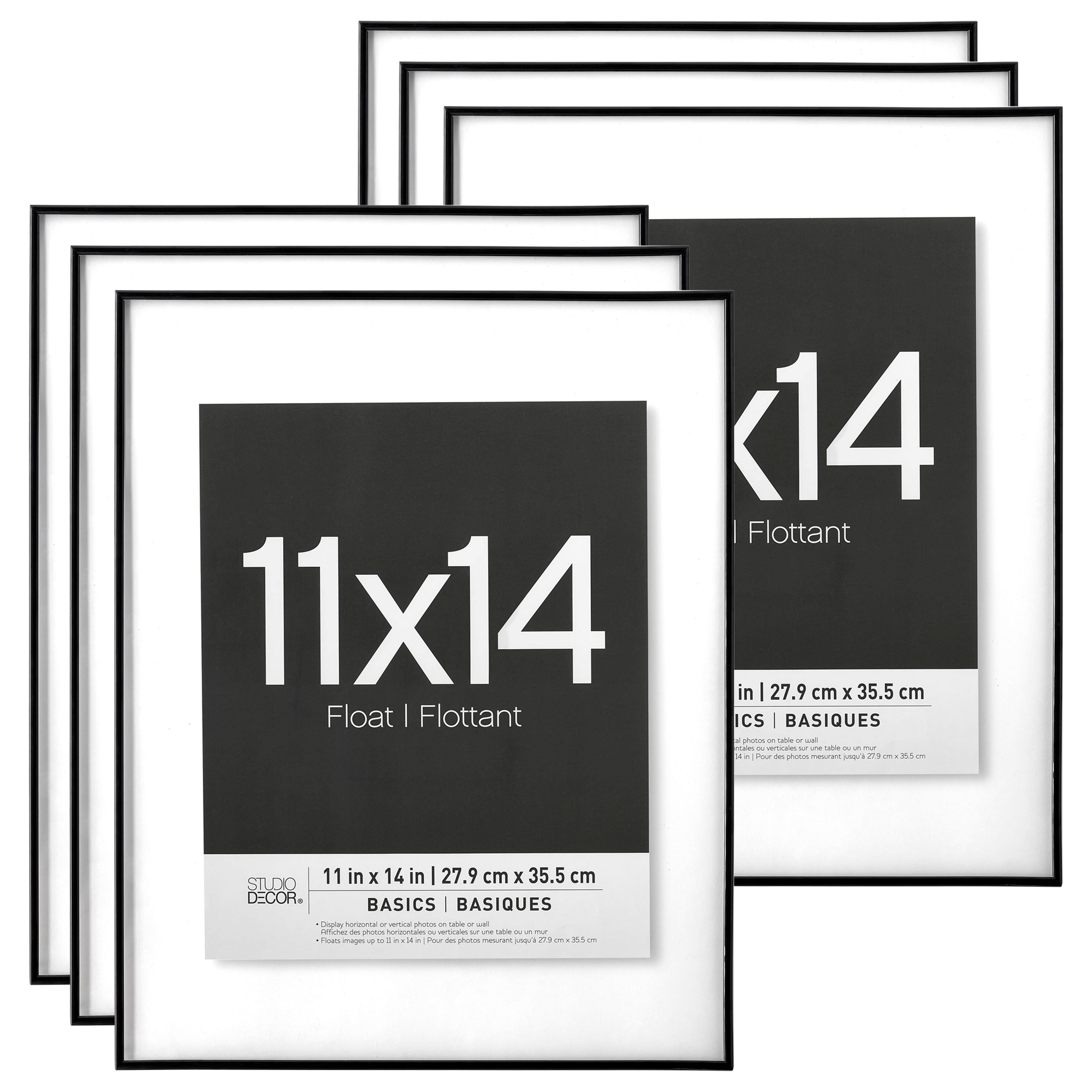 6 Pack: Black Thin 11" x 14" Float Frame, Basics by Studio Décor®