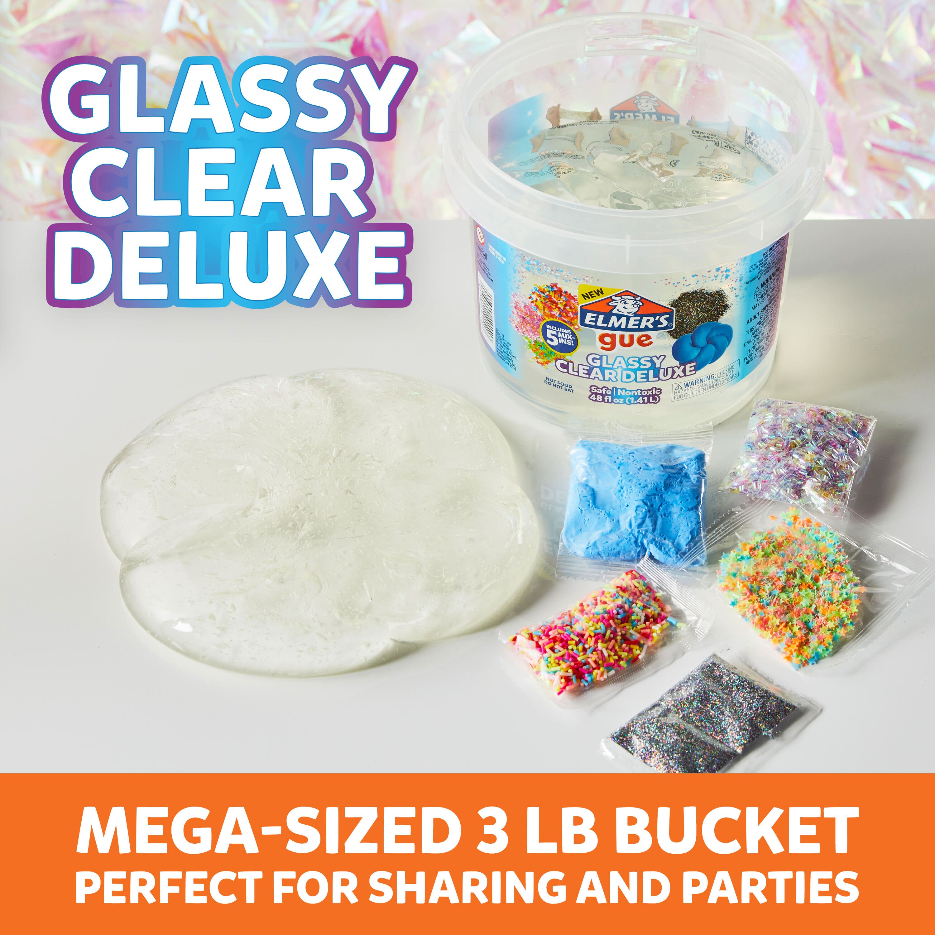 6 Pack: Elmer's® Gue Glassy Clear Deluxe Premade Slime with Mix-Ins