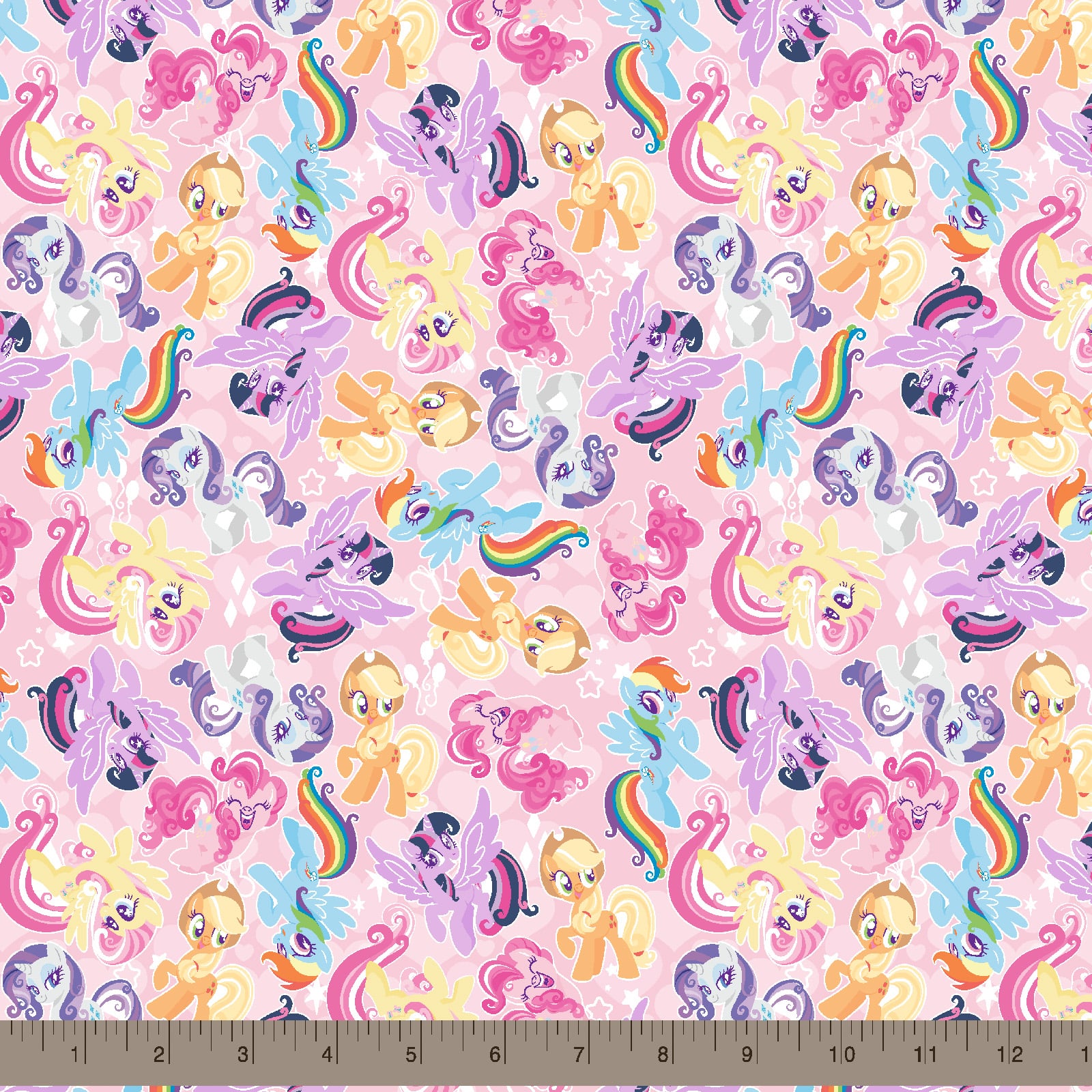 Hasbro My Little Pony Multicolored Packed Pony Friends Cotton Fabric