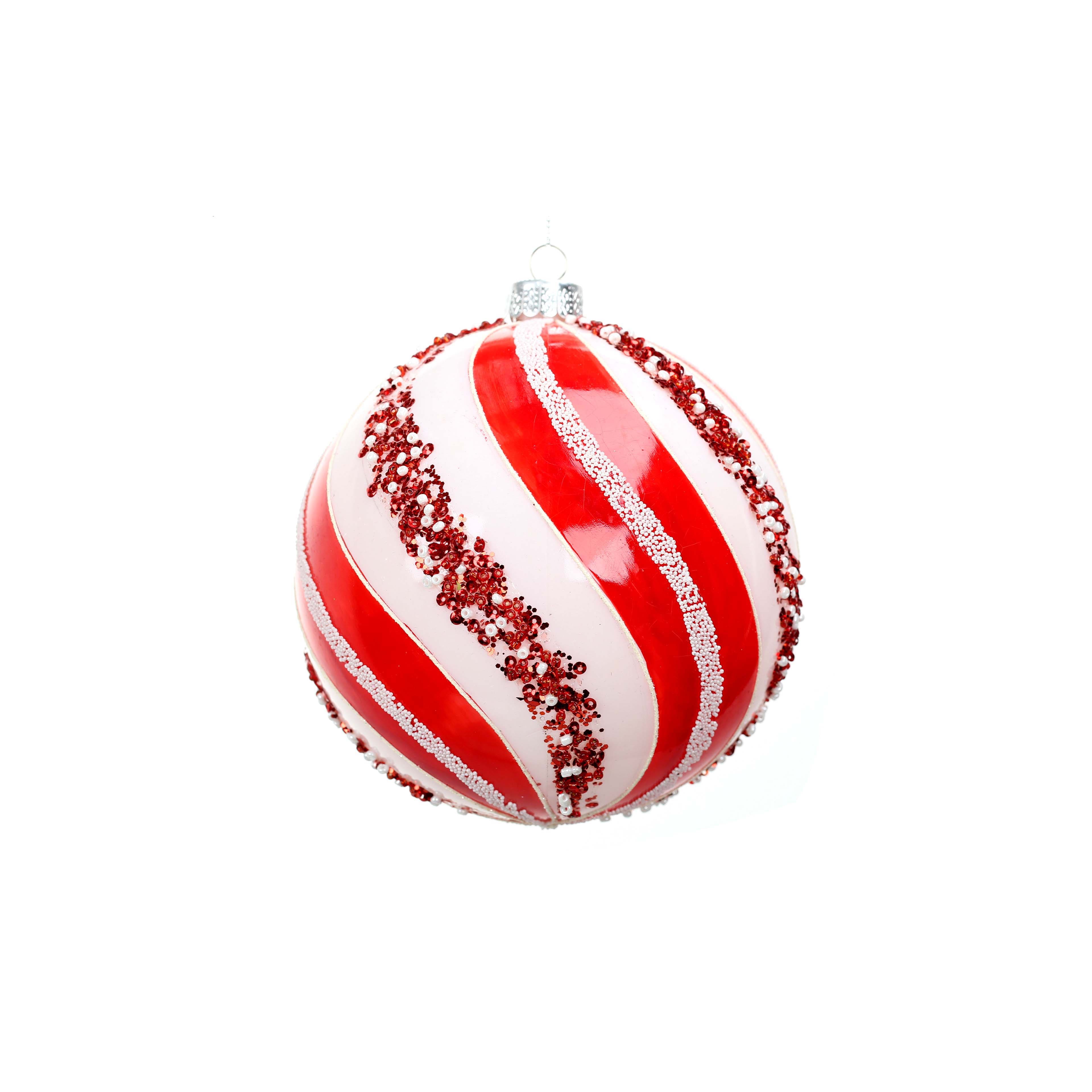 2 Pack 4.7&#x22; Peppermint Swirl Ball Ornaments by Ashland&#xAE;