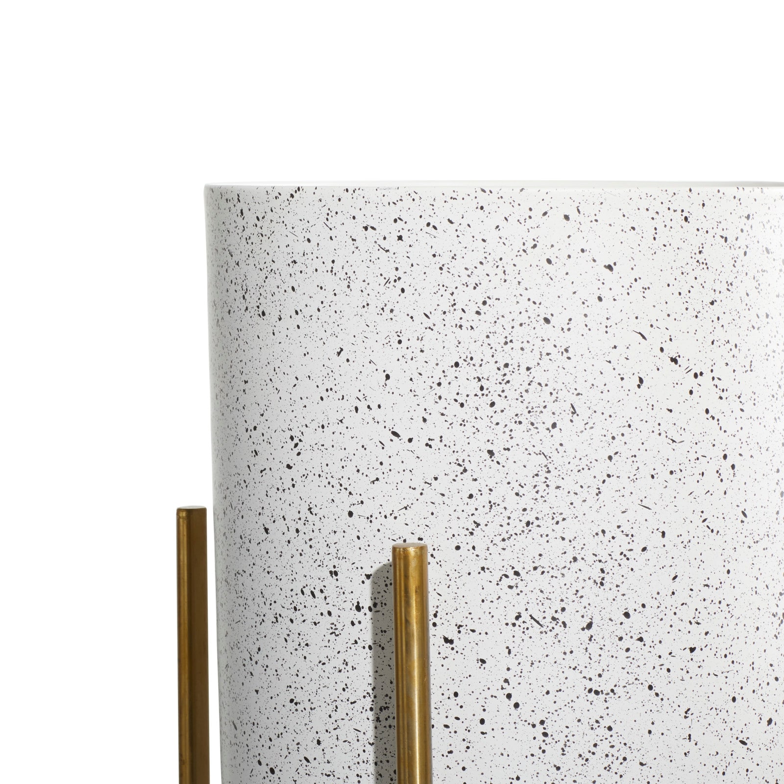 Set of 2 Gold Metal Contemporary Planter, 39", 46"