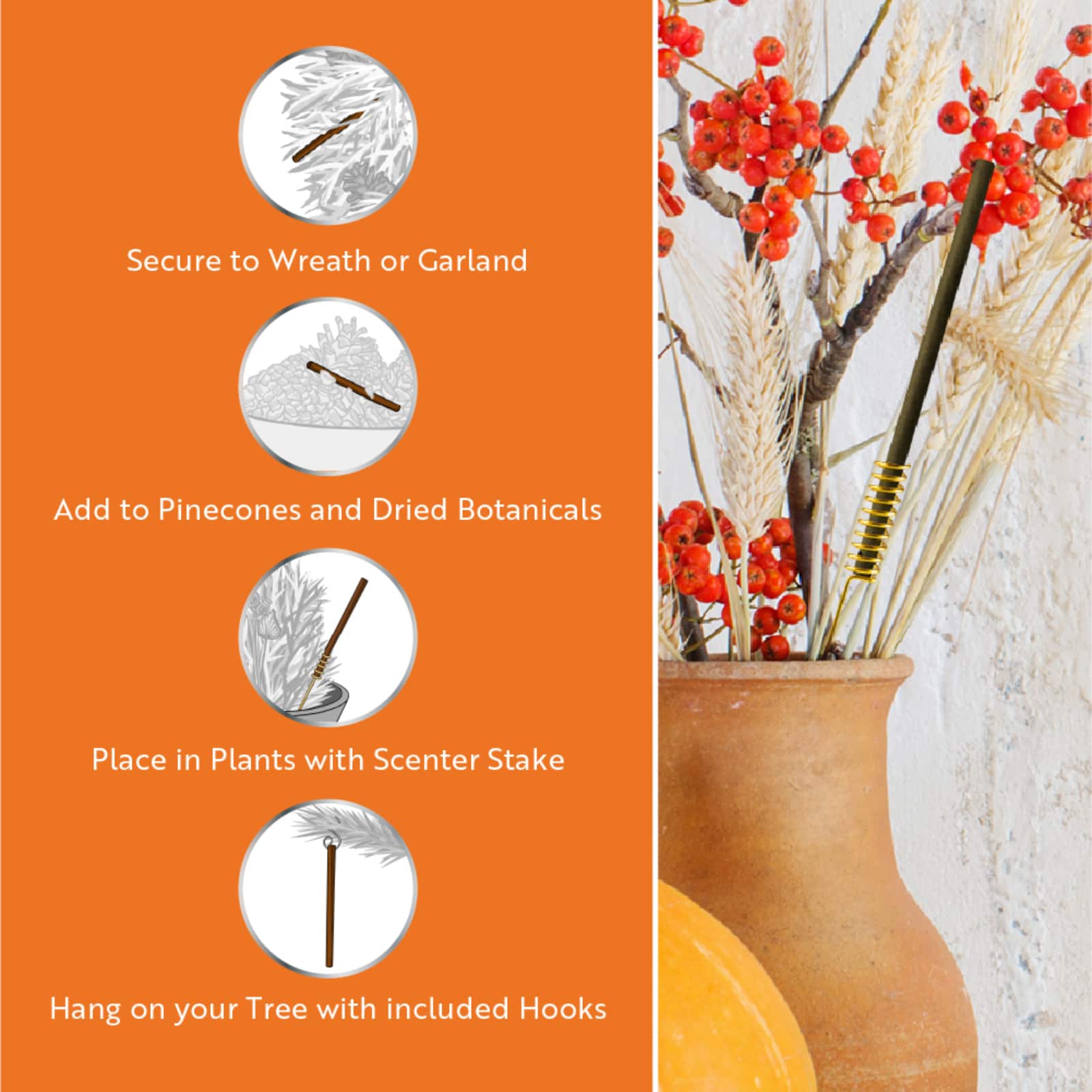 Scentsicles Stick Autumn 'n Apples, Pumpkin 'n Cider, Two Dashes of Cinnamon, 3 pack of 6