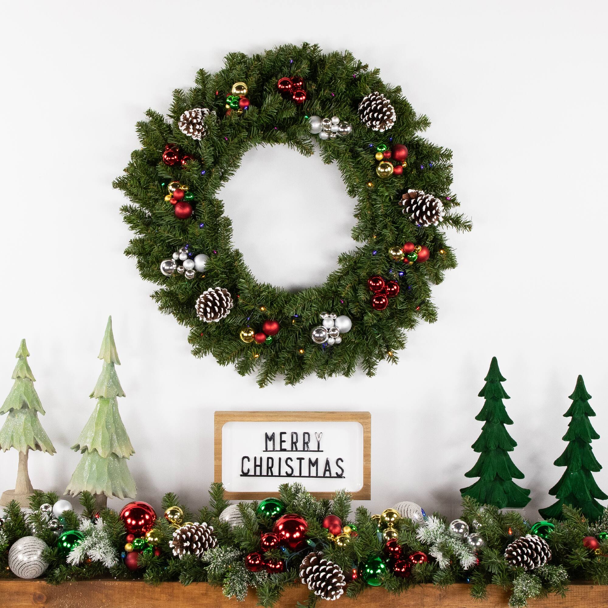 30" LED Canadian Pine Artificial Christmas Wreath