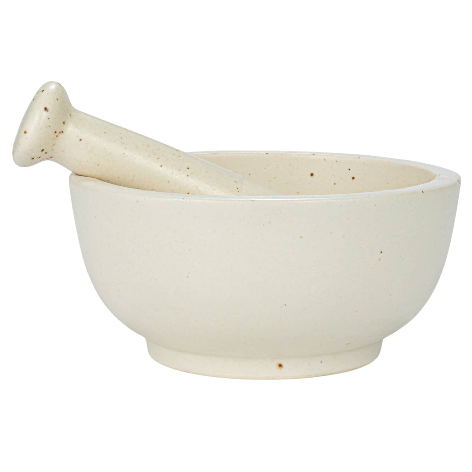Hello Honey® White Round Stoneware Mortar & Pestle Set