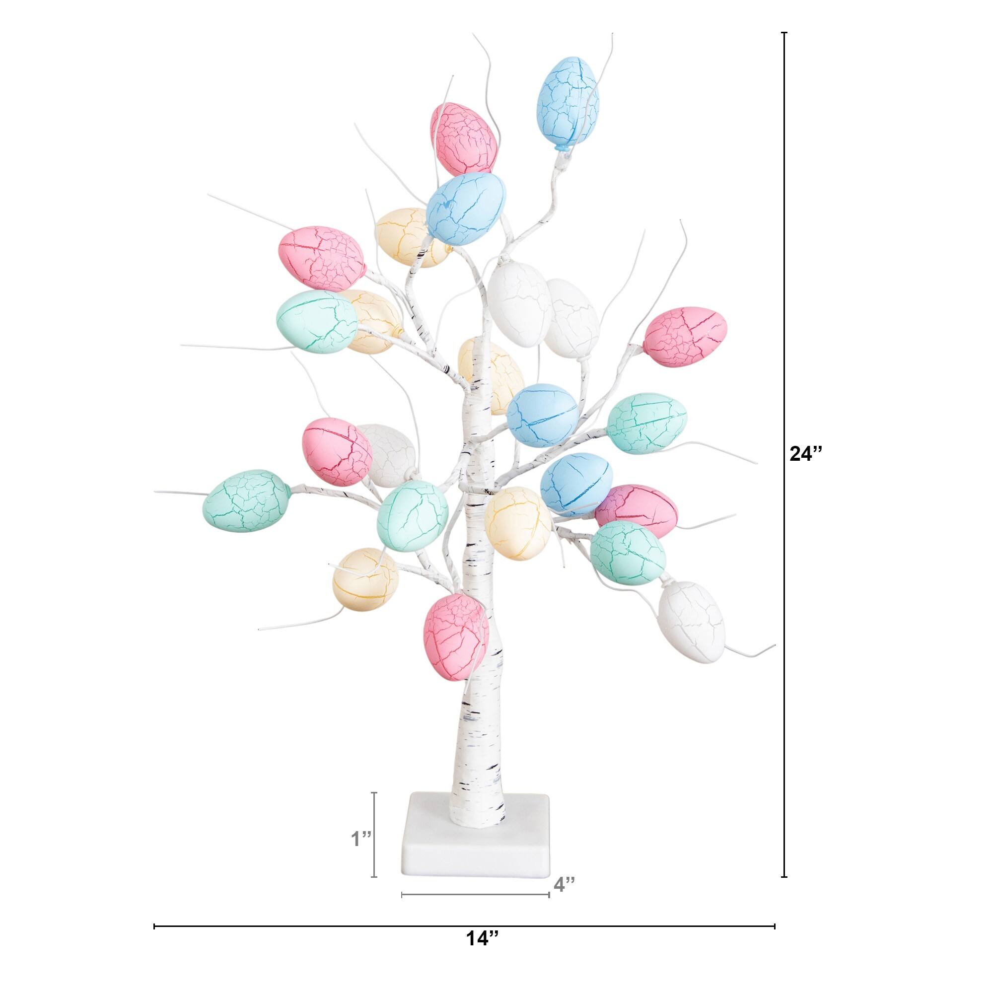 2ft. Pre-Lit Artificial Easter Egg Twig Tree with 24 LED Lights
