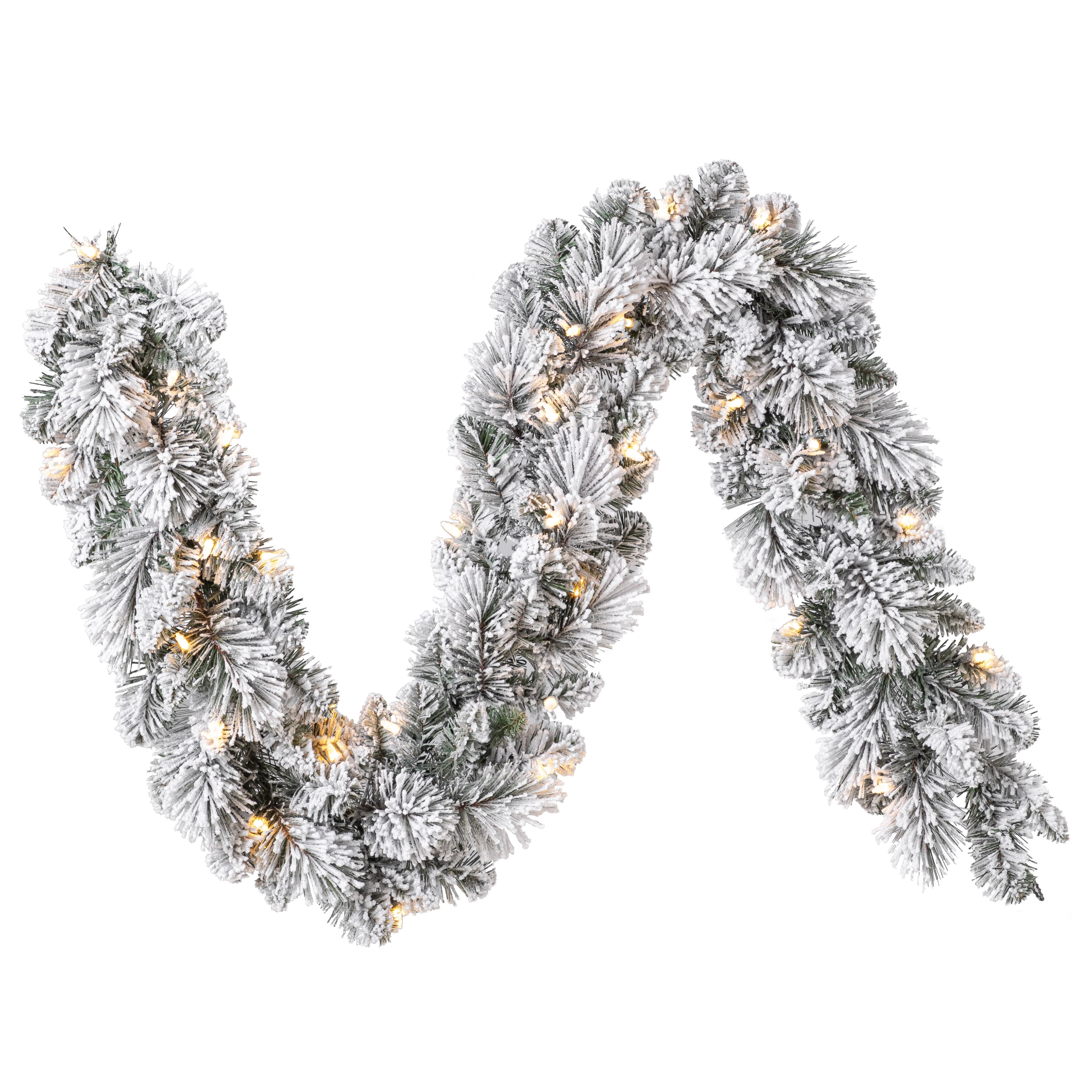 6ft. Pre-Lit Flocked Garland by Ashland&#xAE;