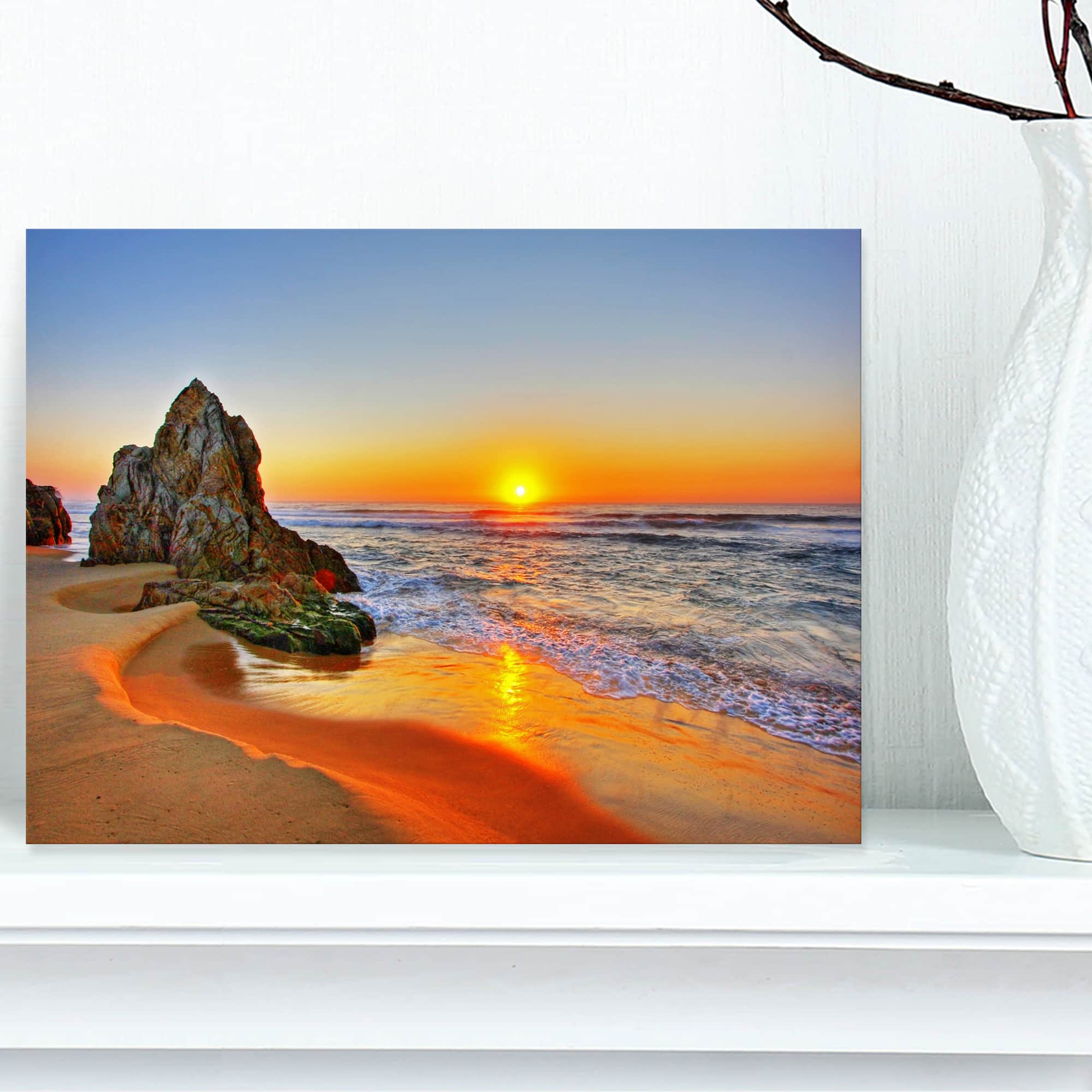 Designart - Beautiful Sunrise by Beach in Tathra - Seashore Canvas Art Print