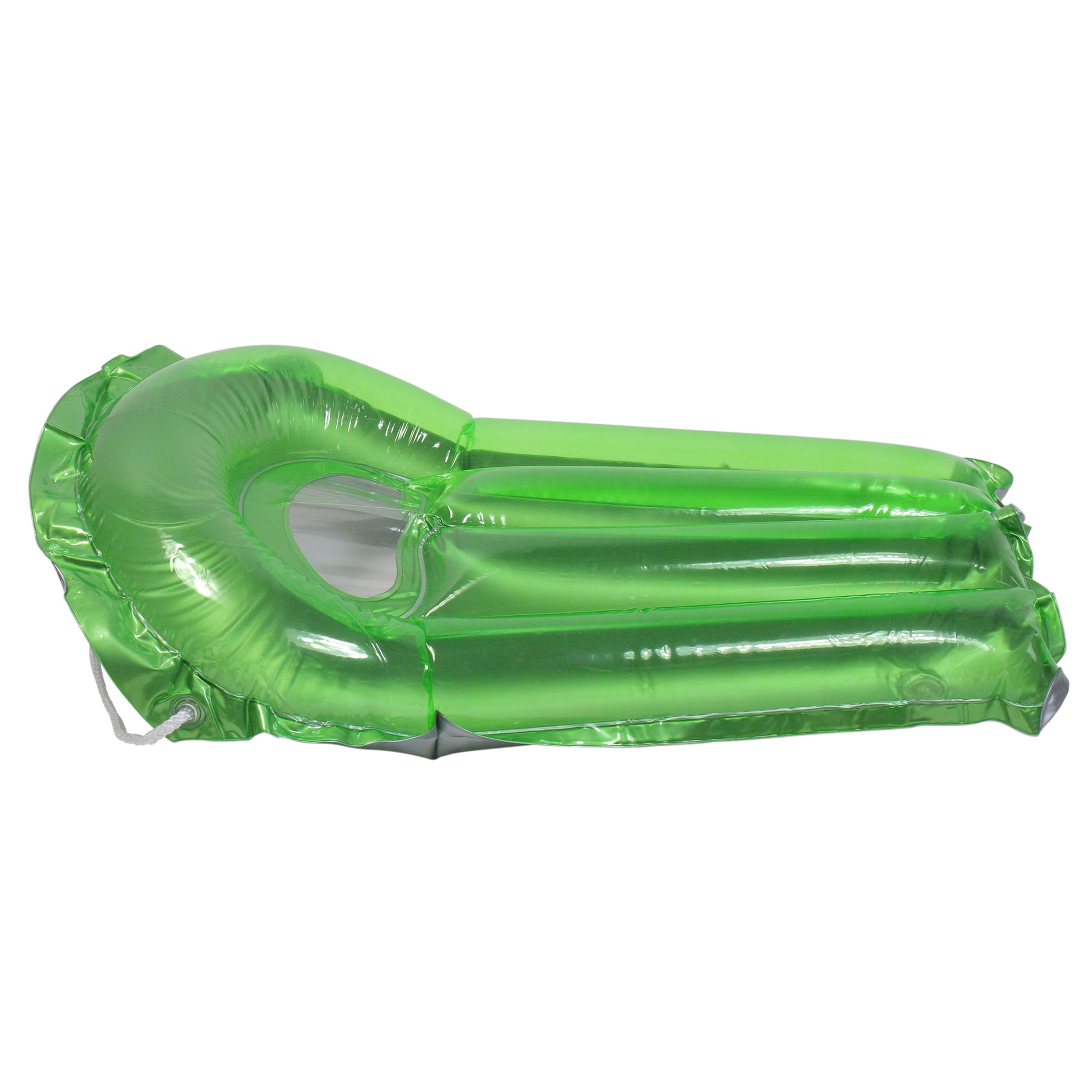 30&#x22; Inflatable Transparent Green &#x26; Metallic Silver Surf Rider Pool Float
