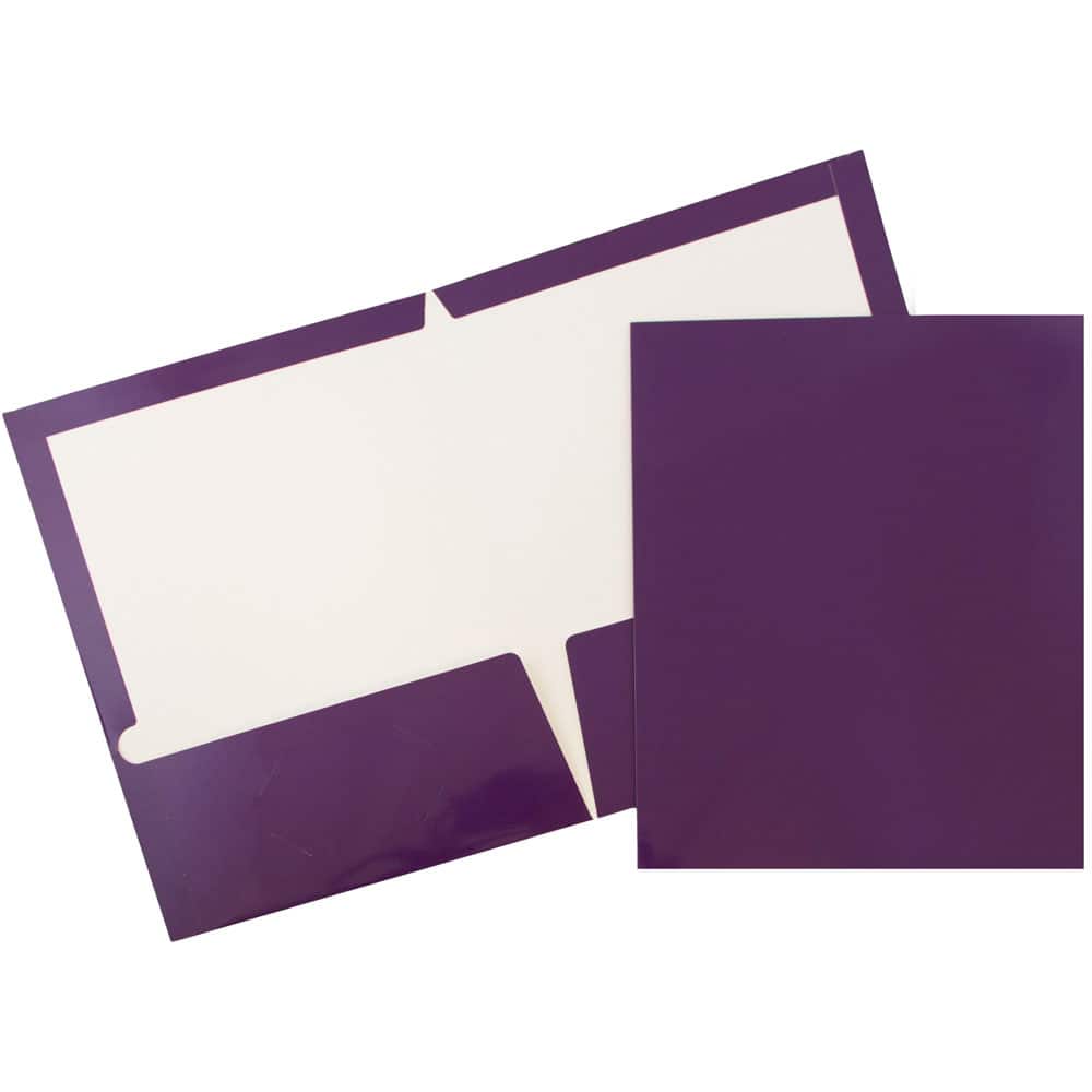 JAM Paper Laminated 2-Pocket Glossy Folders, 6ct.