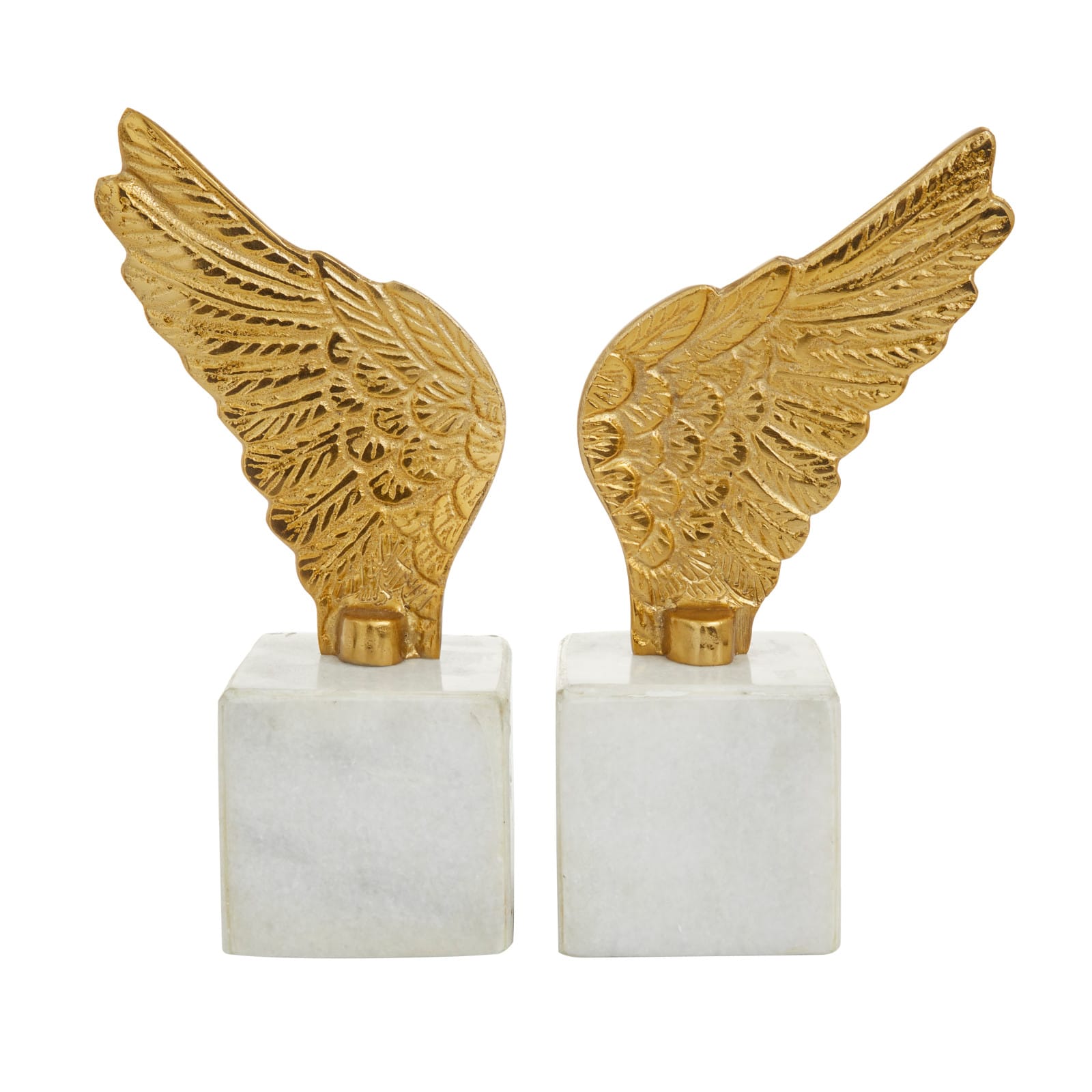 10&#x22; Angel Wing Aluminum Bookend Set