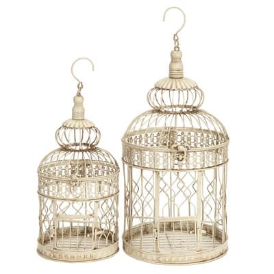 Cream Metal Vintage Birdcage Set | Michaels