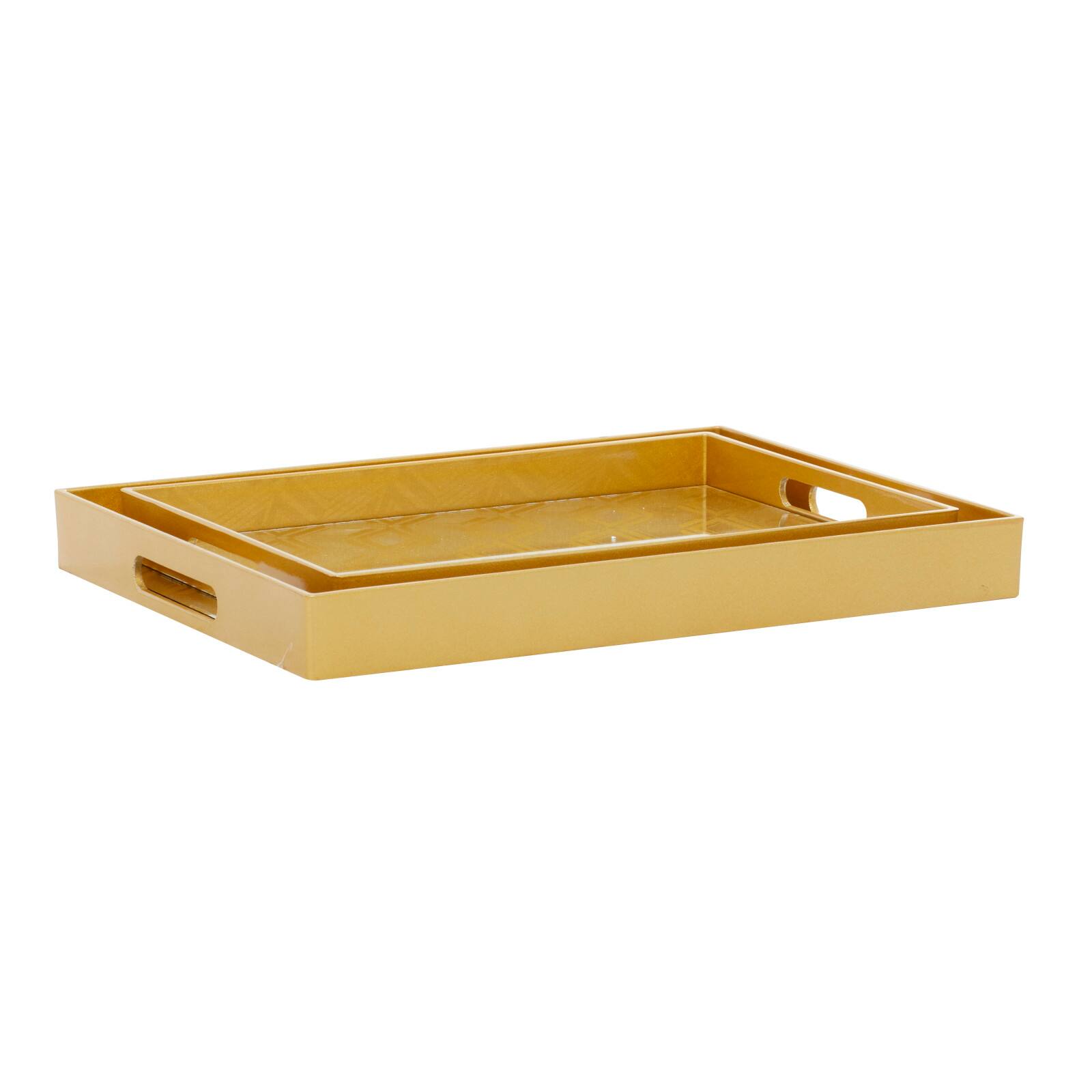 CosmoLiving by Cosmopolitan Gold Plastic Glam Tray Set