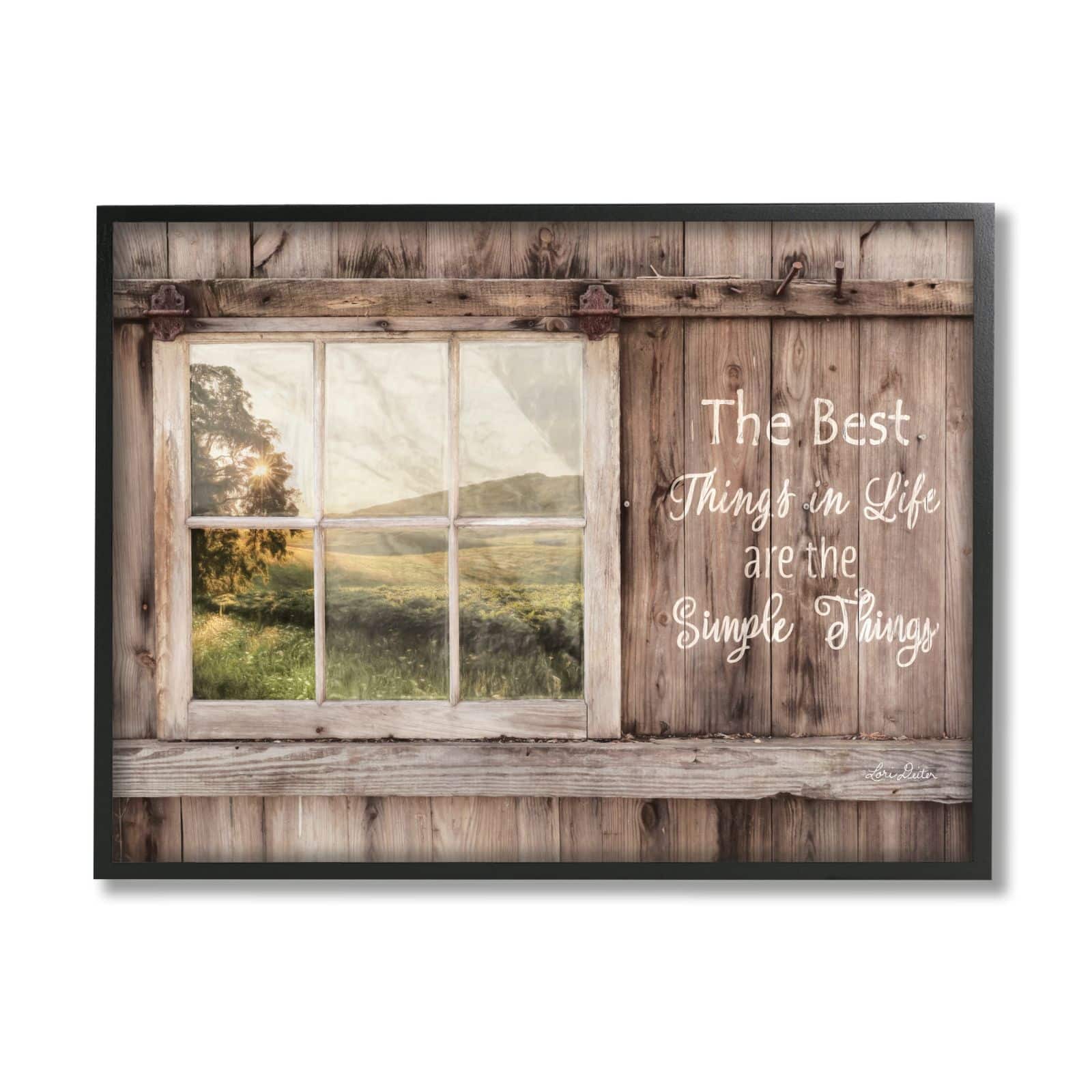 Stupell Industries Simple Things Rustic Barn Window Distressed Photograph Framed Wall Art
