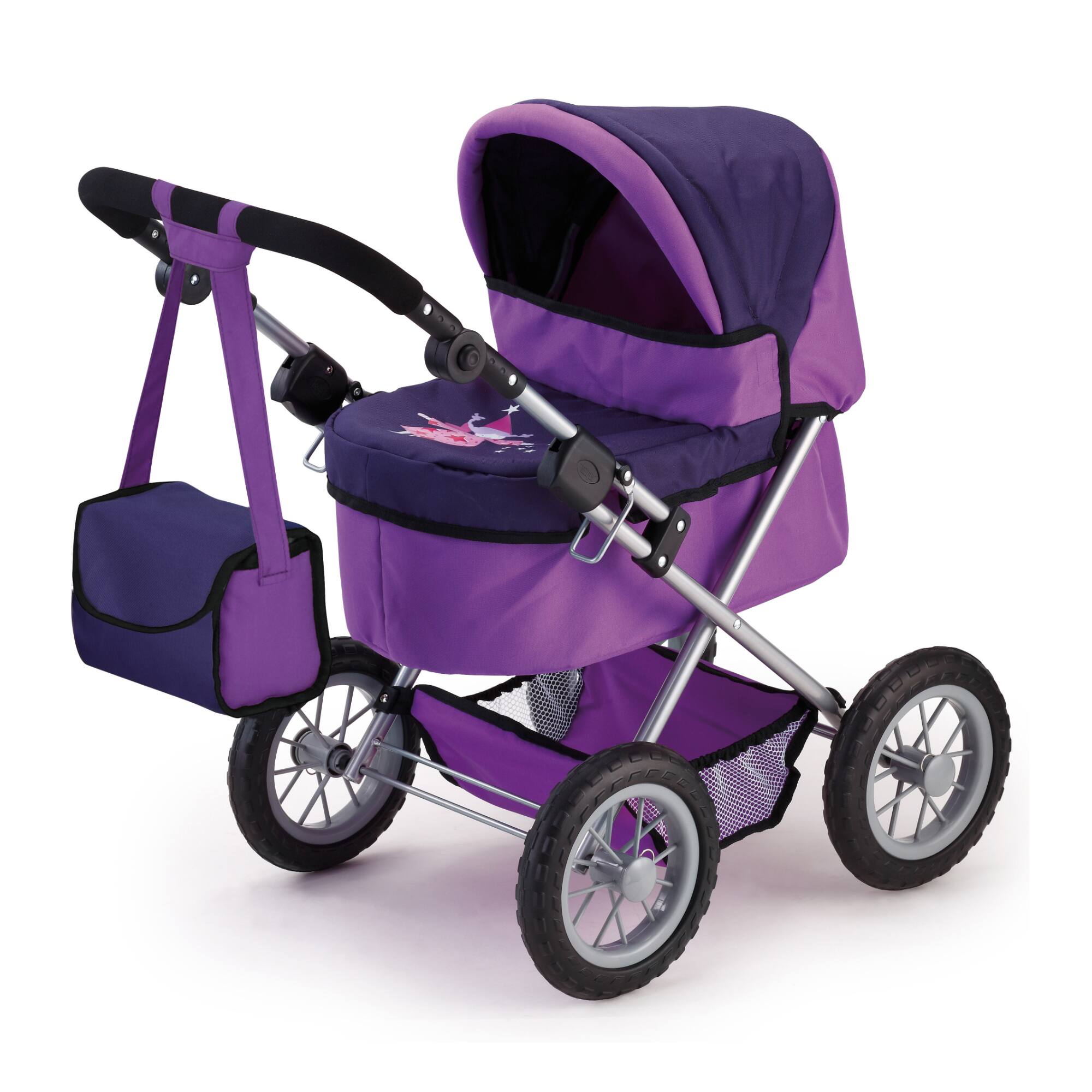 Bayer Design Purple Baby Doll Pram Trendy Set