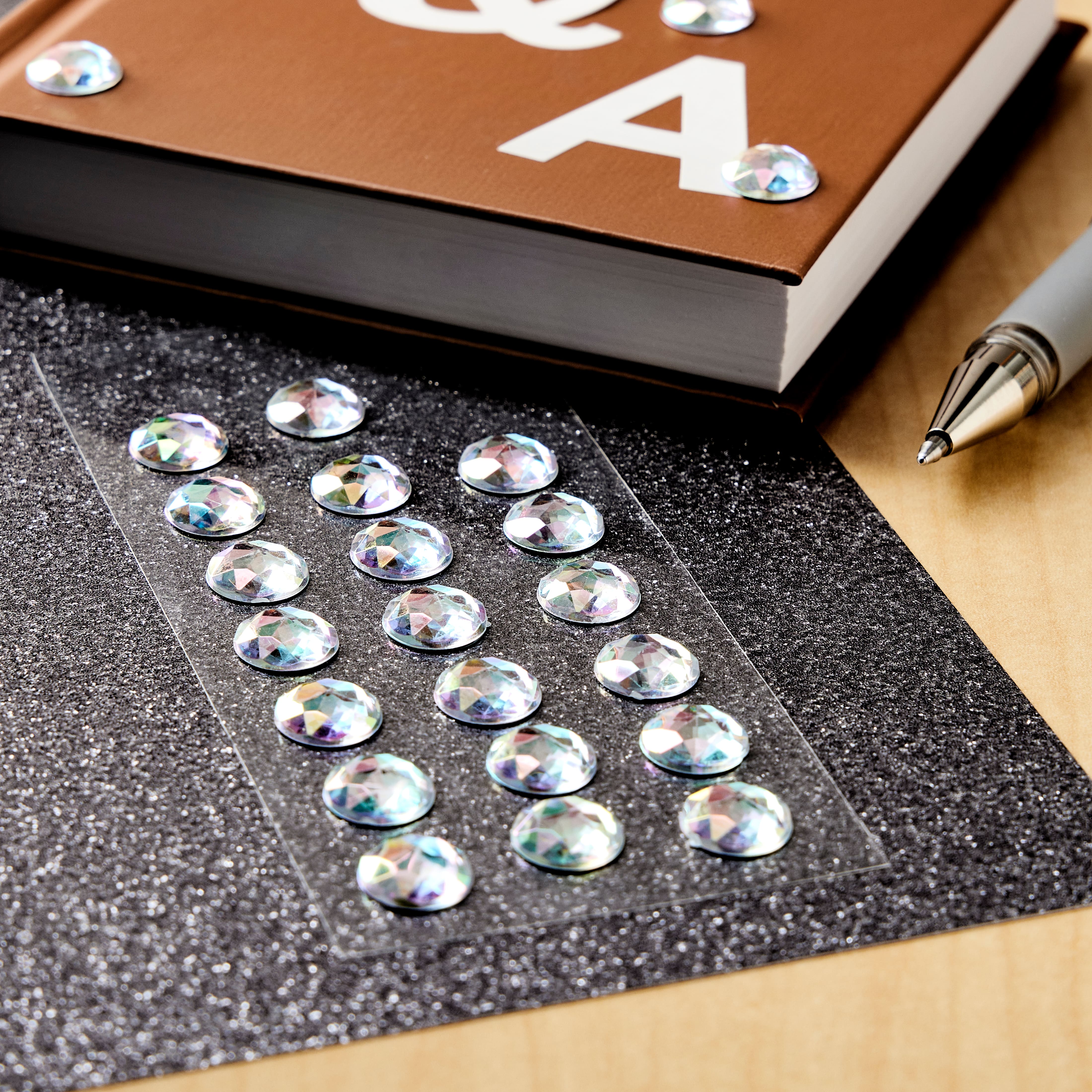 12 Pack: Clear Round Rhinestone Stickers by Recollections&#x2122;