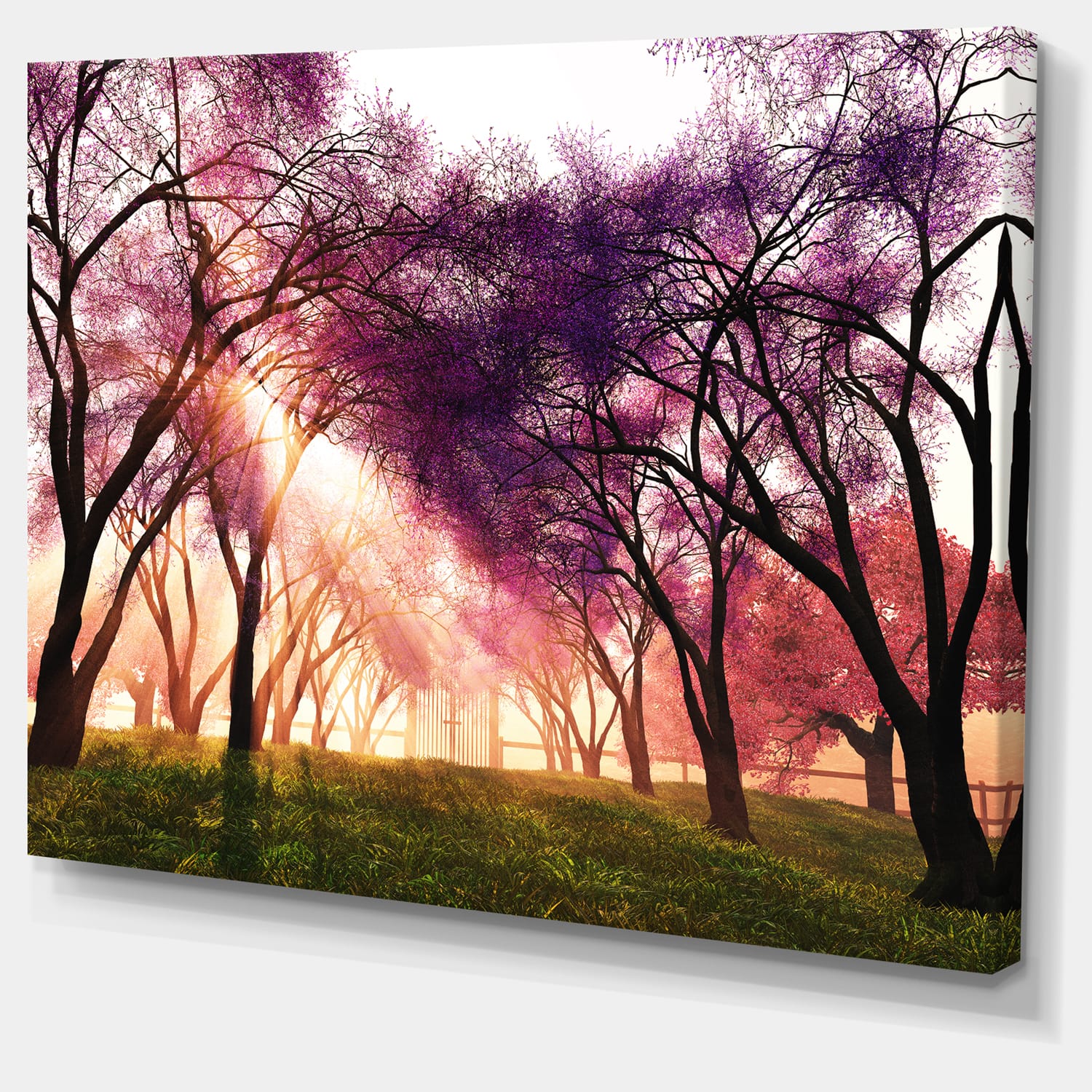 Designart - Cherry Blossoms Japan Garden - Landscape Canvas Art Print