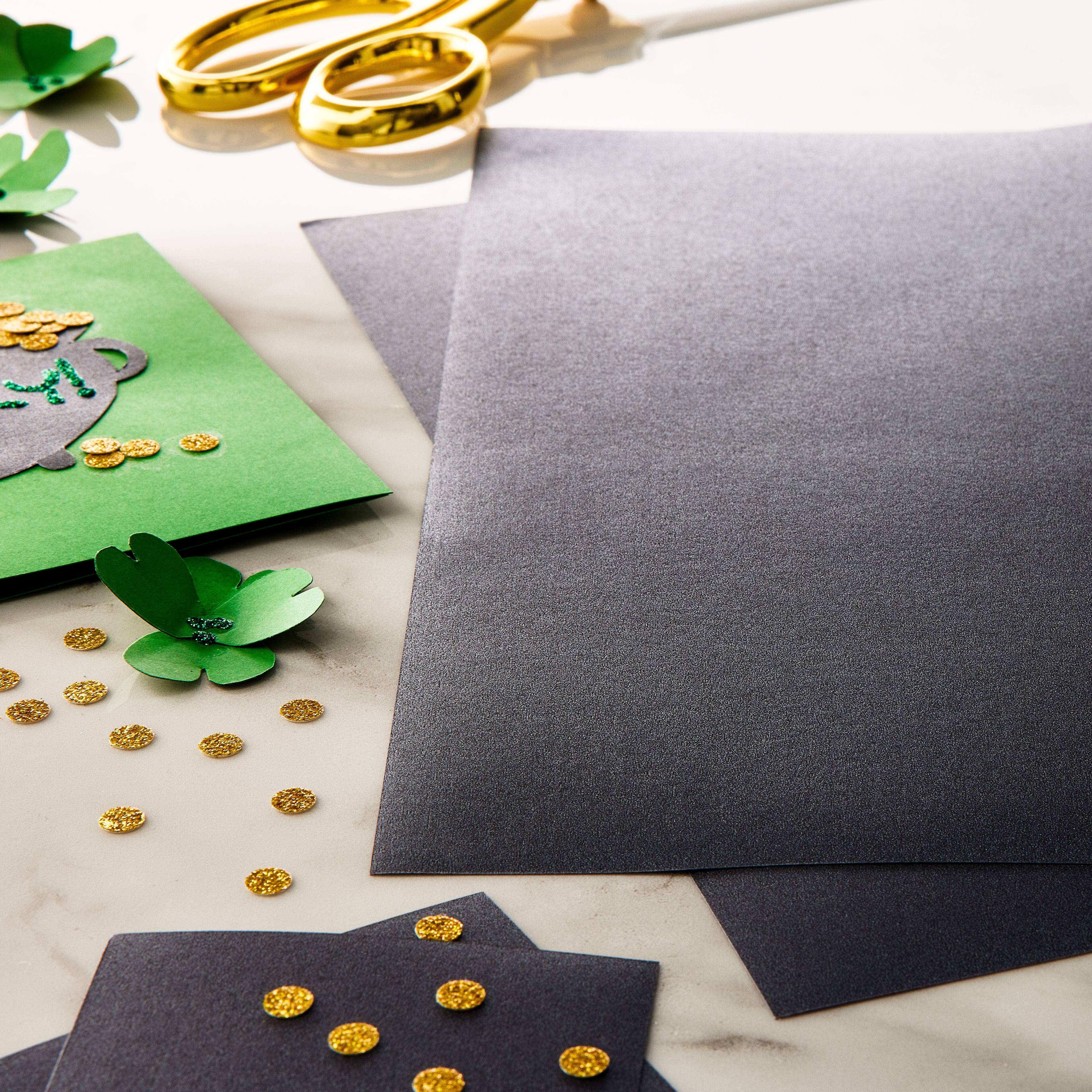 9 Packs: 100 ct. (900 total) Black Shimmer 8.5" x 11" Cardstock Paper by Recollections™