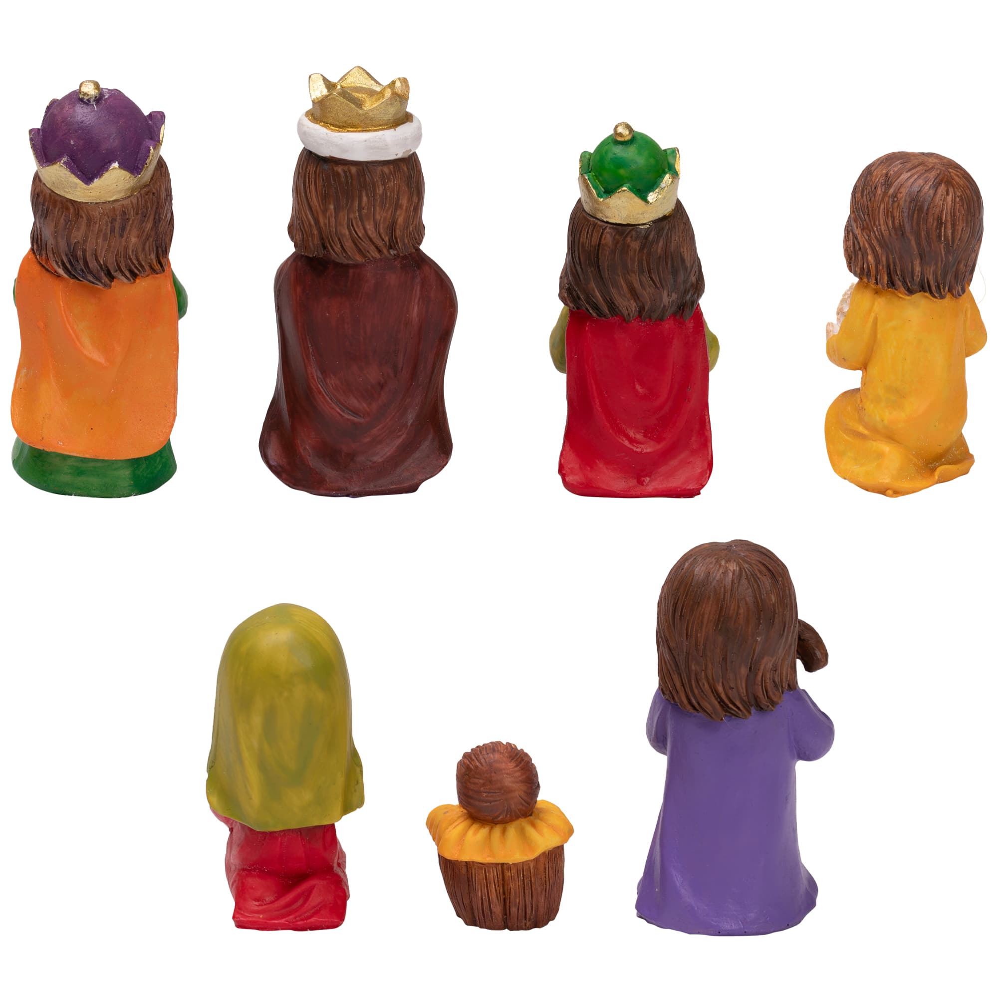 7-Piece Mini Children&#x27;s Nativity Christmas Set - 4&#x22; - Multicolor