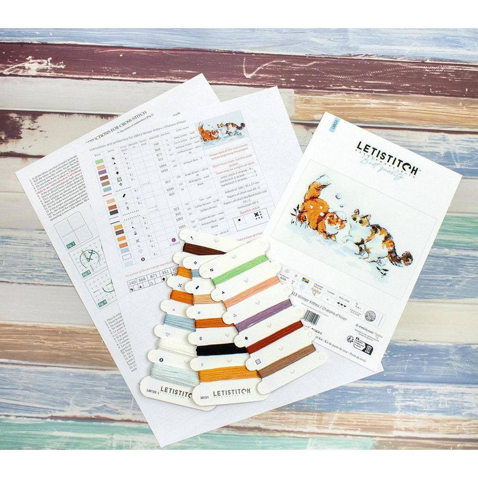 LetiStitch Winter Kitties Counted Cross Stitch Kit