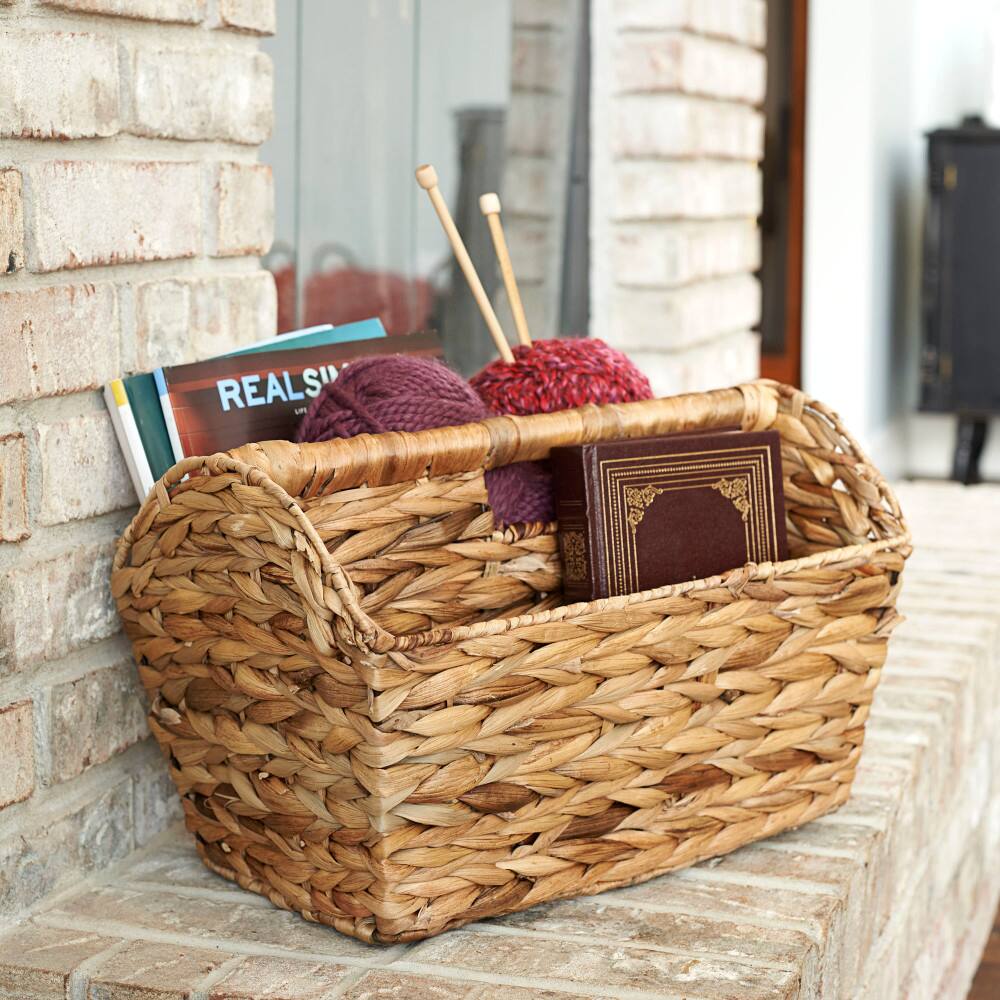 Household Essentials 17.5" Hyacinth Rectangular Woven Magazine Rack