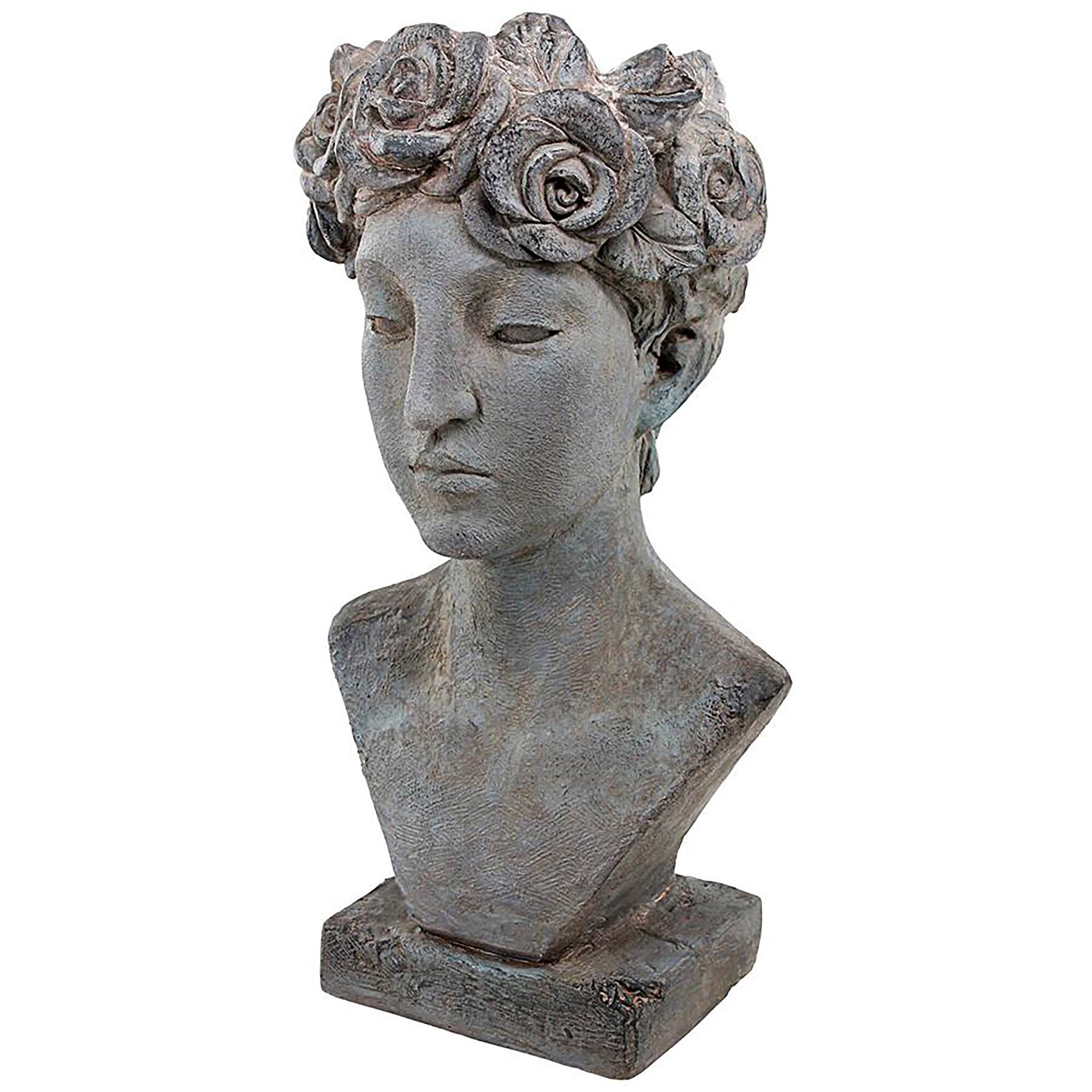 Design Toscano 12&#x22; Flora Roman Nymph of Flowers Sculptural Head Planter