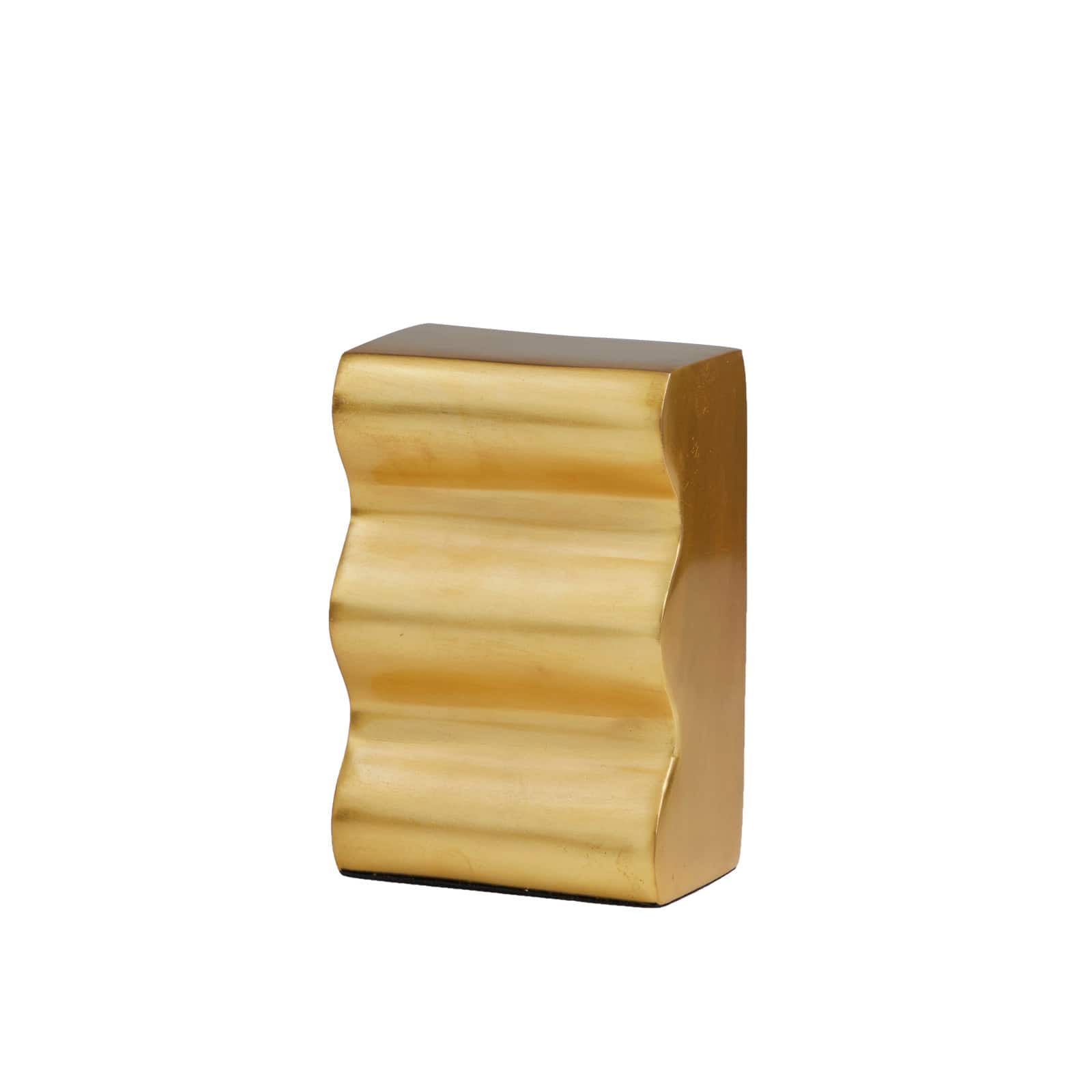 The Novogratz 6&#x22; Gold Aluminum Wave Inspired Bookends Set