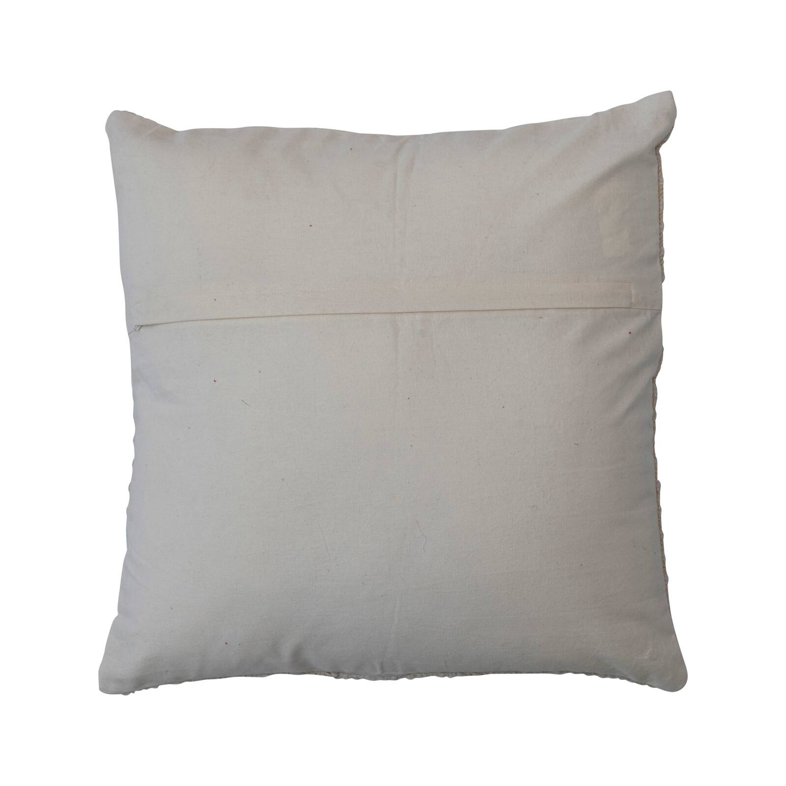 Hello Honey® 20" Beige & White Stripes with Gold Thread Cotton & Acrylic Pillow