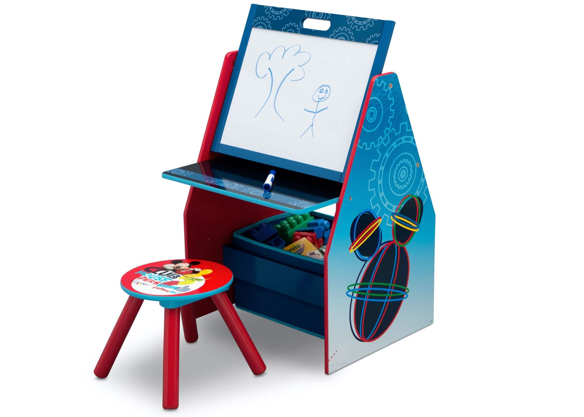Delta Children Mickey Mouse Deluxe Kids Art Table &#x26; Easel