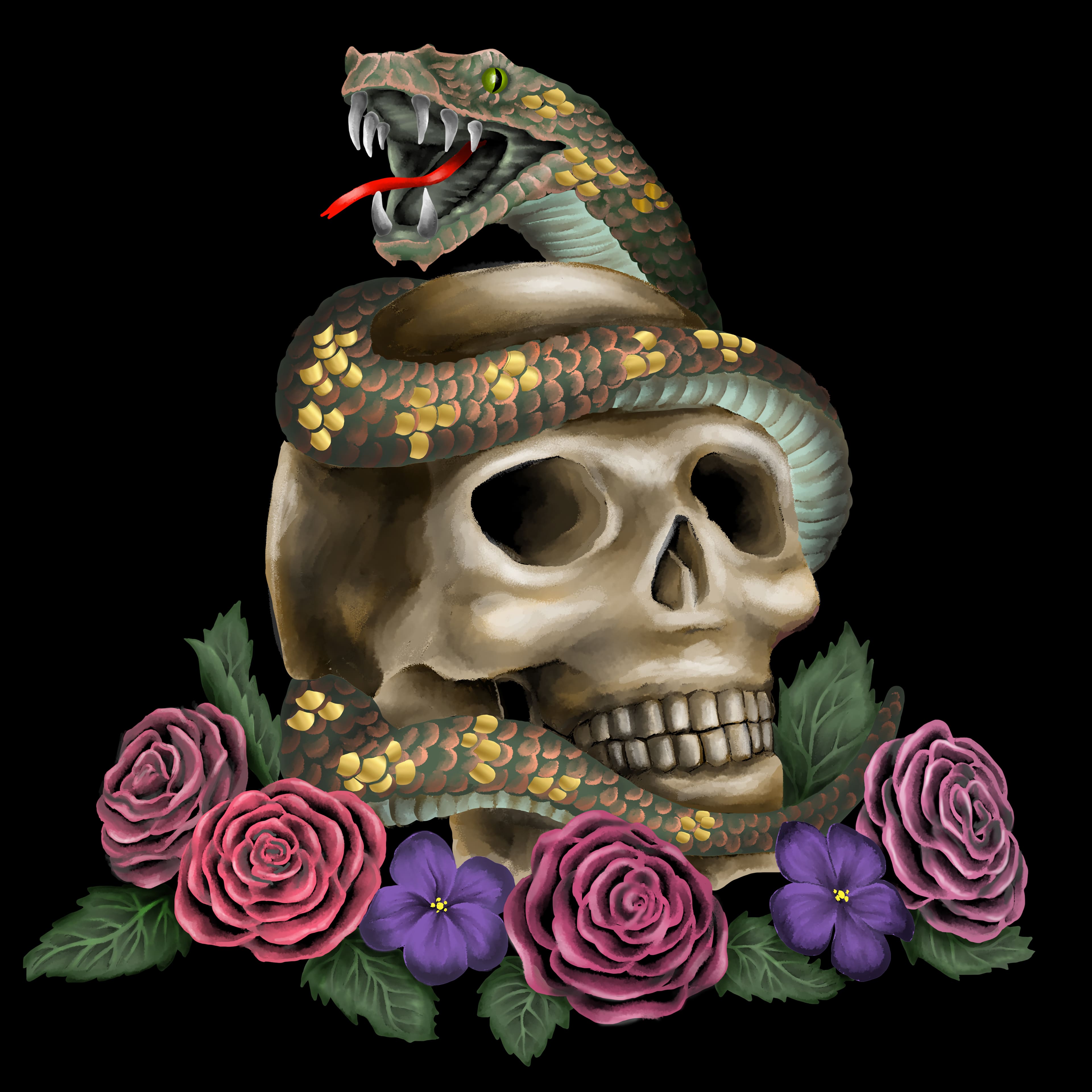 11" x 11" Skull with Snake Canvas Painting Kit by Craft Smart®