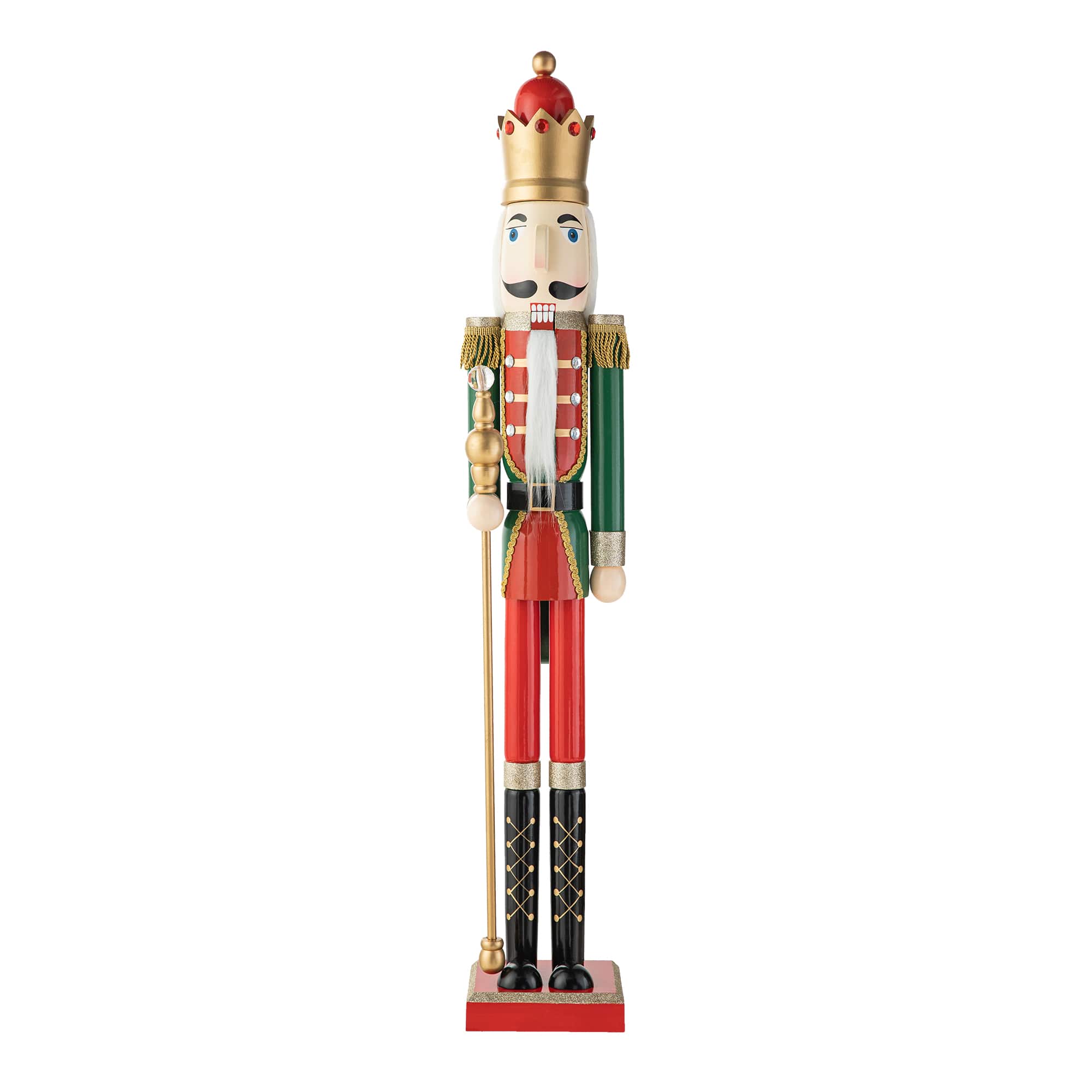 Glitzhome&#xAE; 42&#x22; Wooden Christmas King Nutcracker