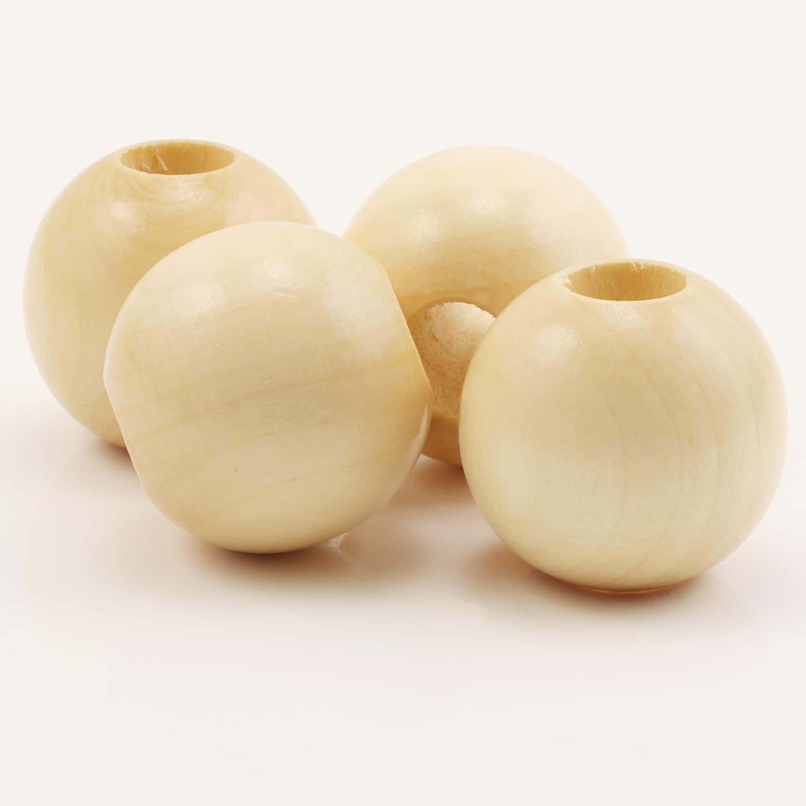 Natural Wood Round Beads by Loops &#x26; Threads&#xAE;, 32mm