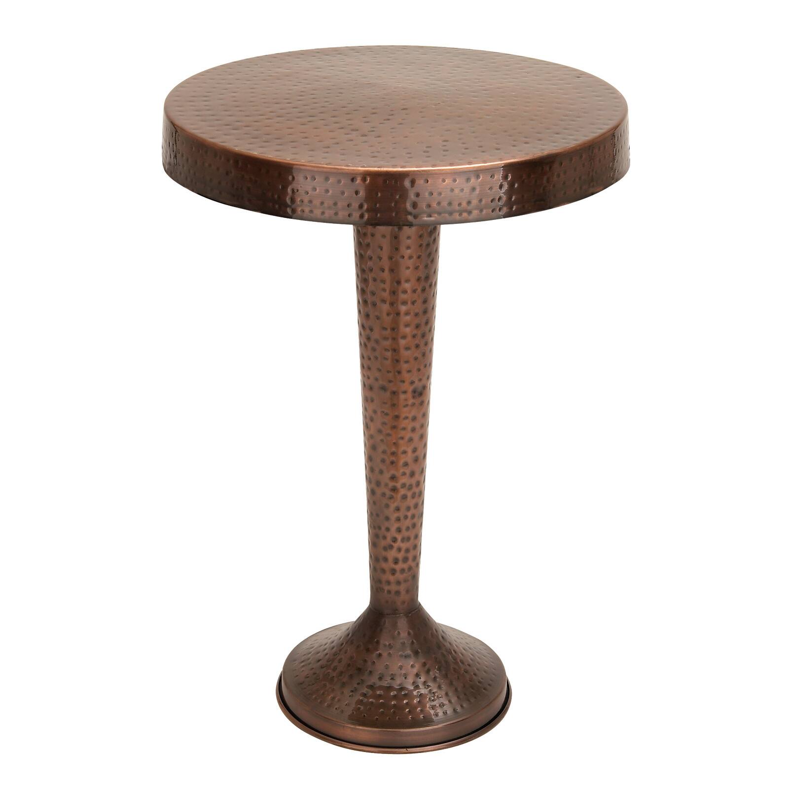 26" Bronze Aluminum Vintage Pedestal Table
