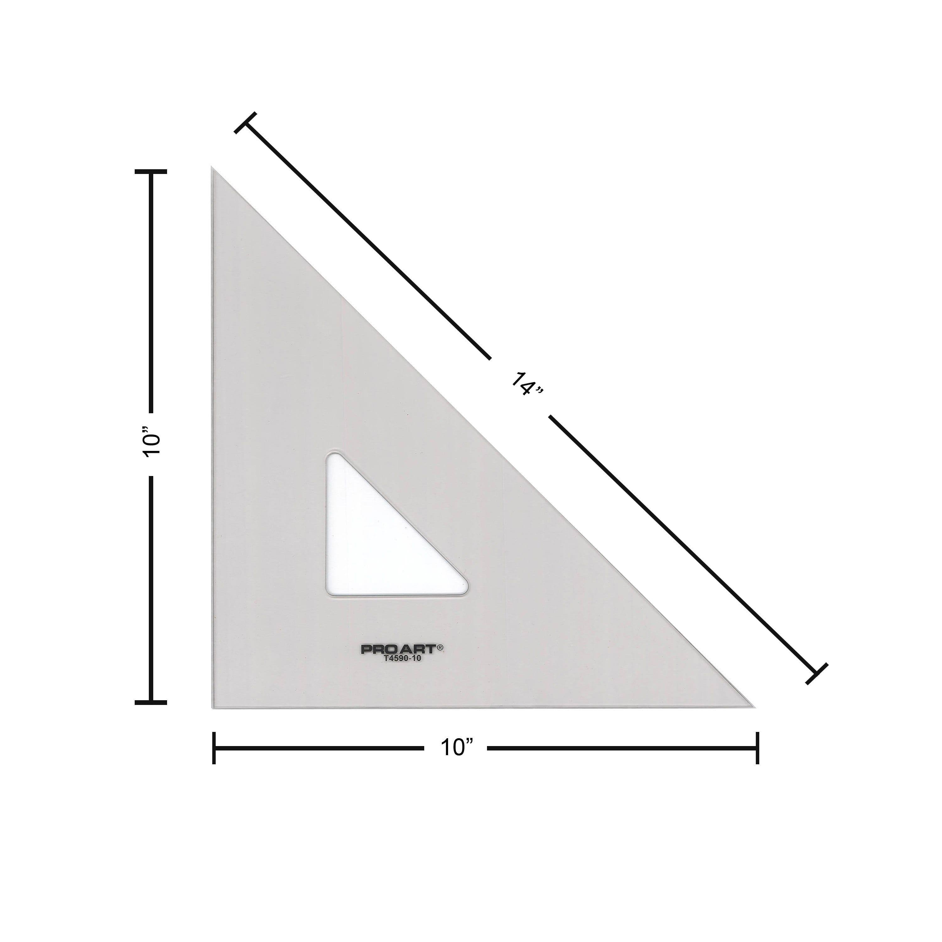 Pro Art&#xAE; 10&#x22; Smoke 45/90 Triangle With Ink Edge &#x26; Finger Lift