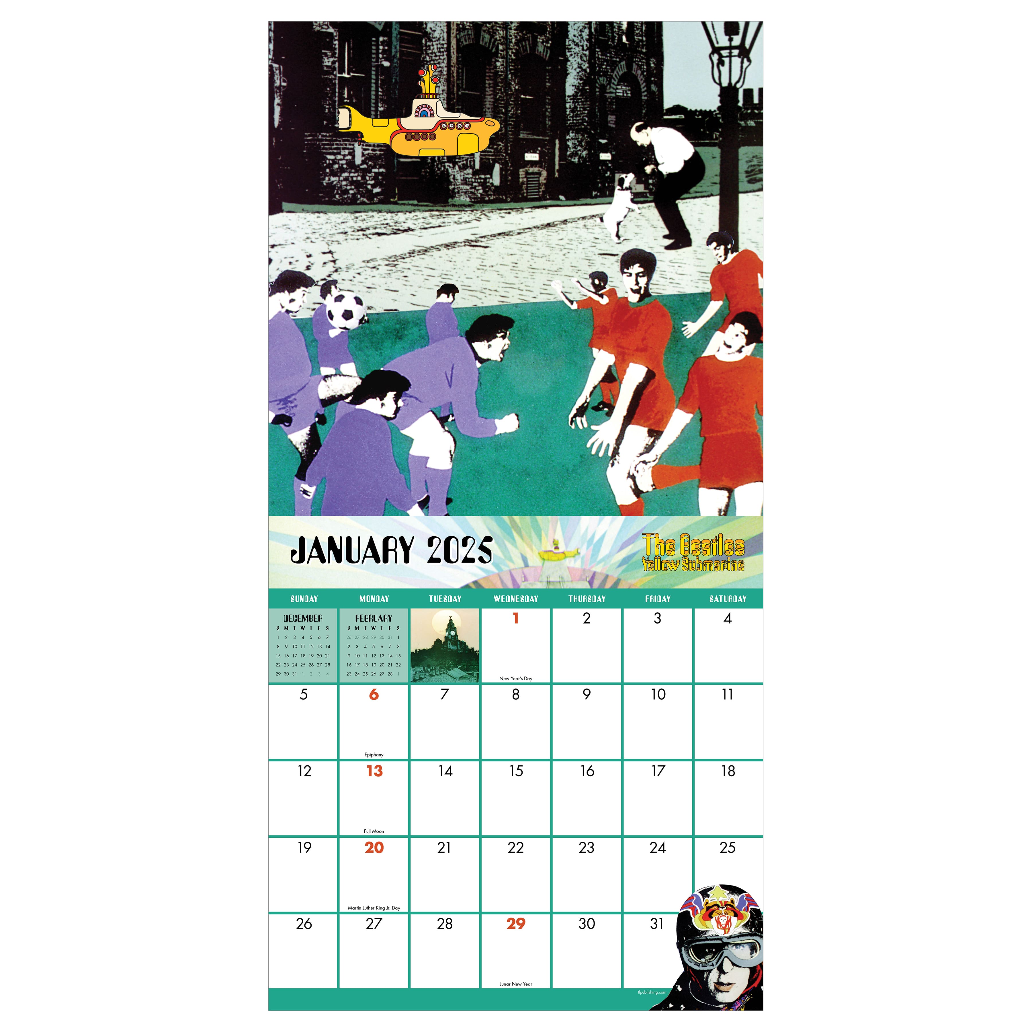 TF Publishing 2025 The Beatles: Yellow Submarine Wall Calendar