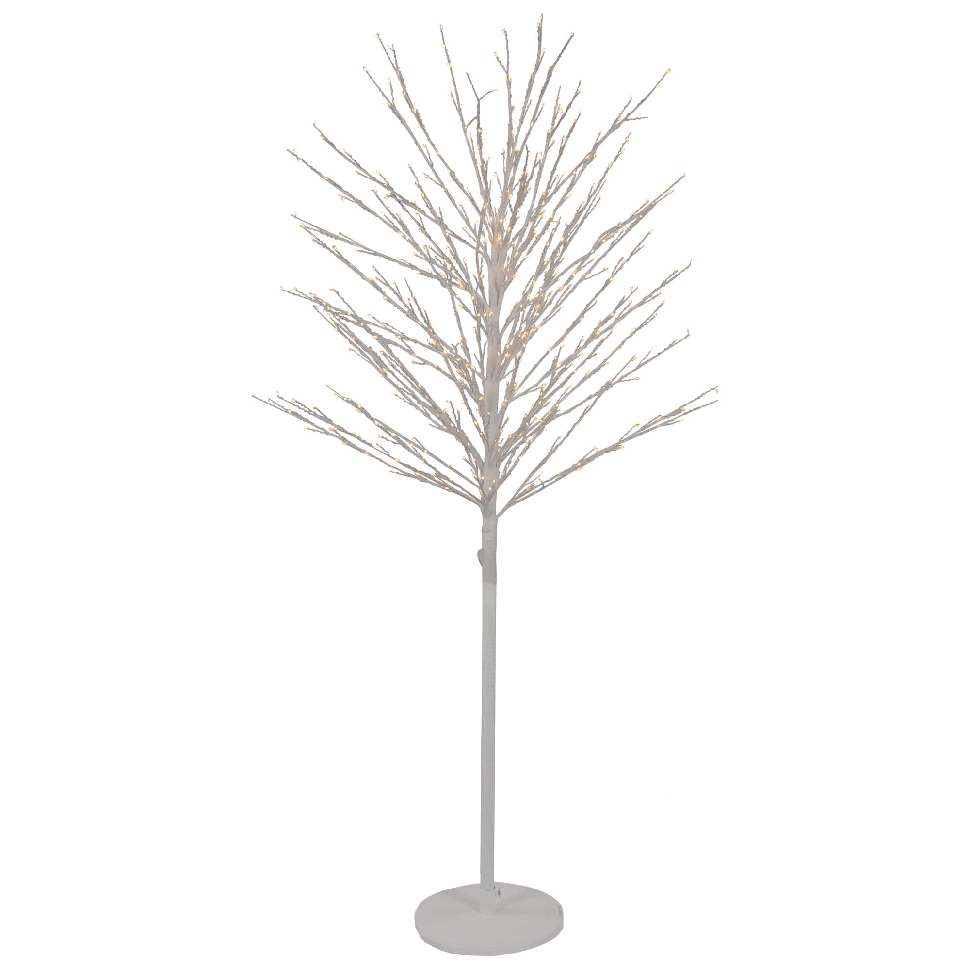 5ft. Pre-Lit White Twig Christmas Tree, Warm White LED Lights