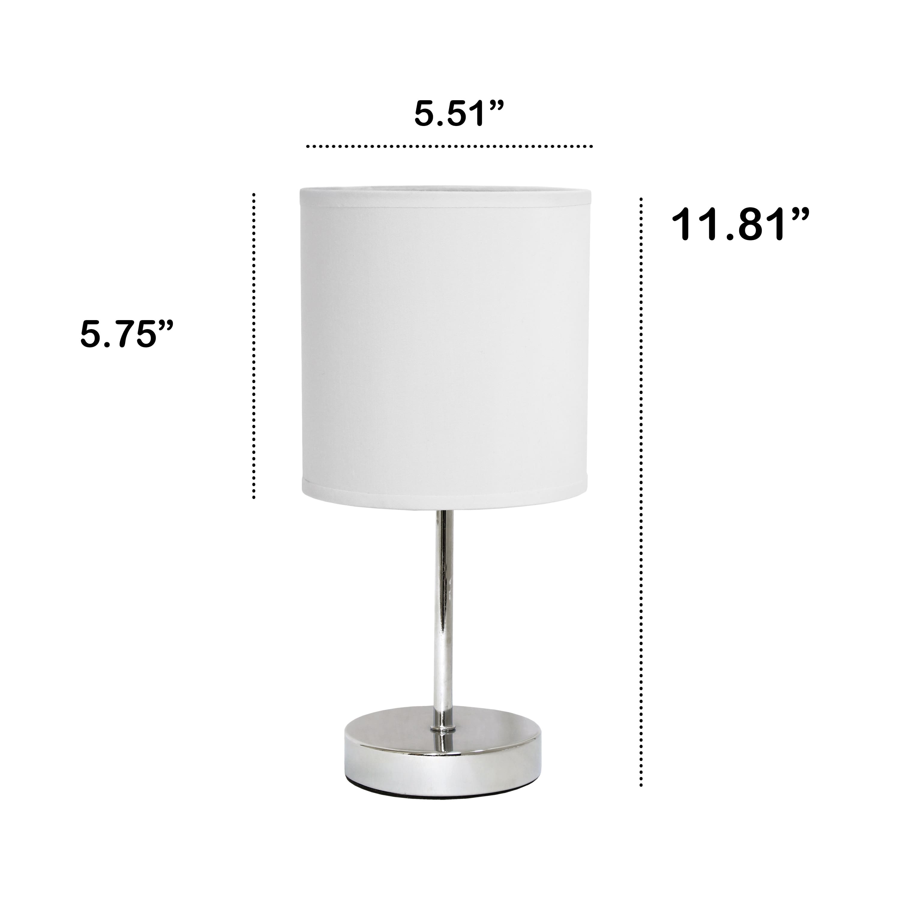 Creekwood Home Nauru 12&#x22; Brushed Nickel Petite Metal Stick Table Lamp