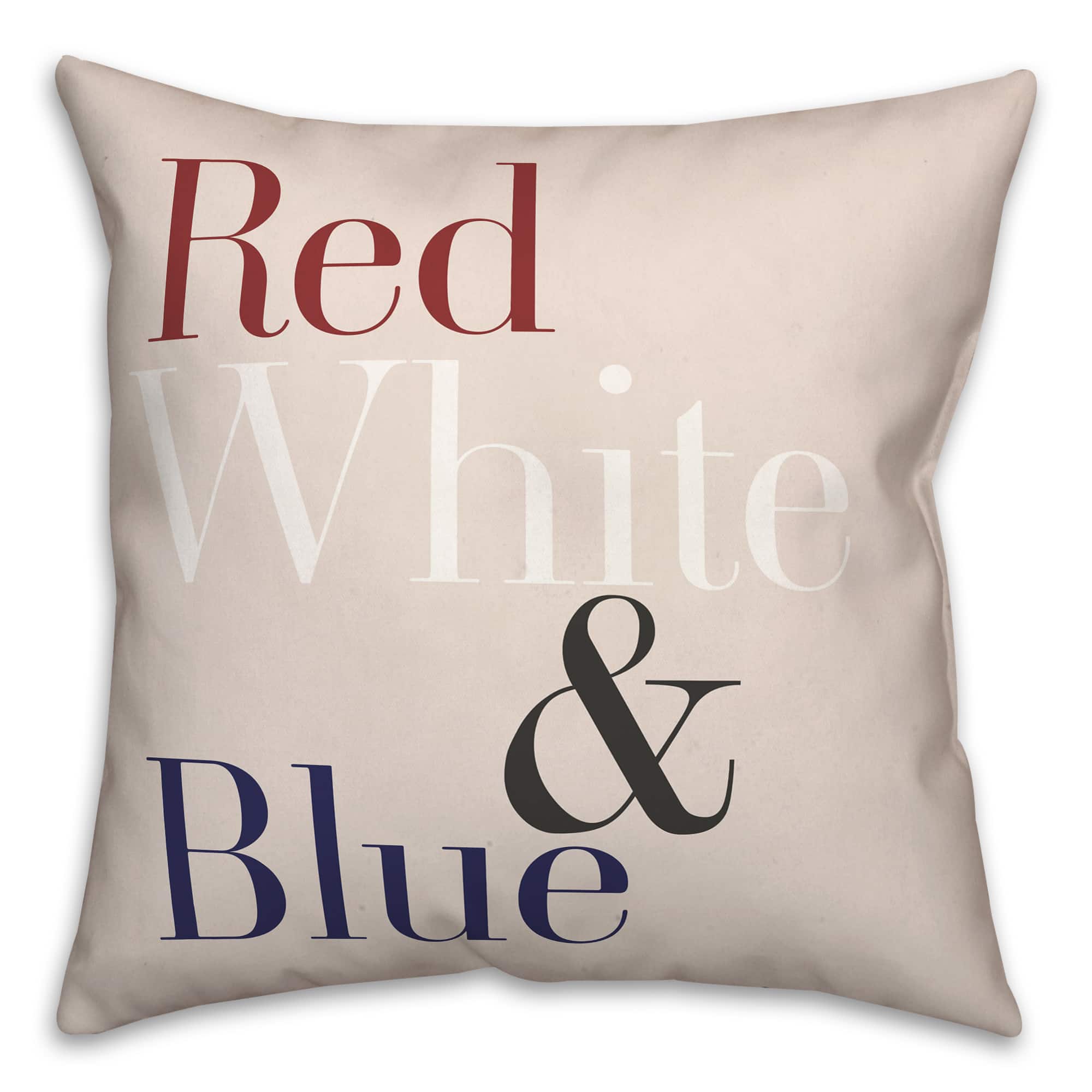 Red, White &#x26; Blue Type Throw Pillow