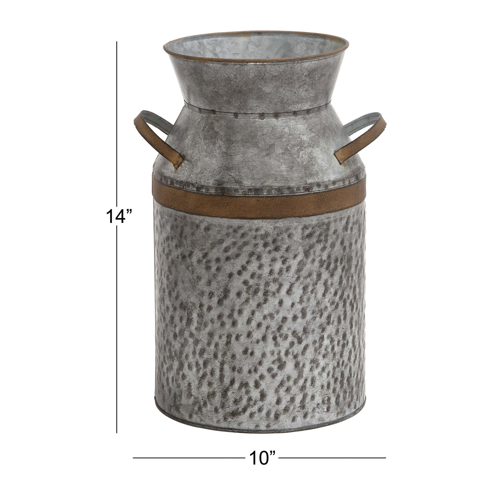 14&#x22; Gray Decorative Milk Can