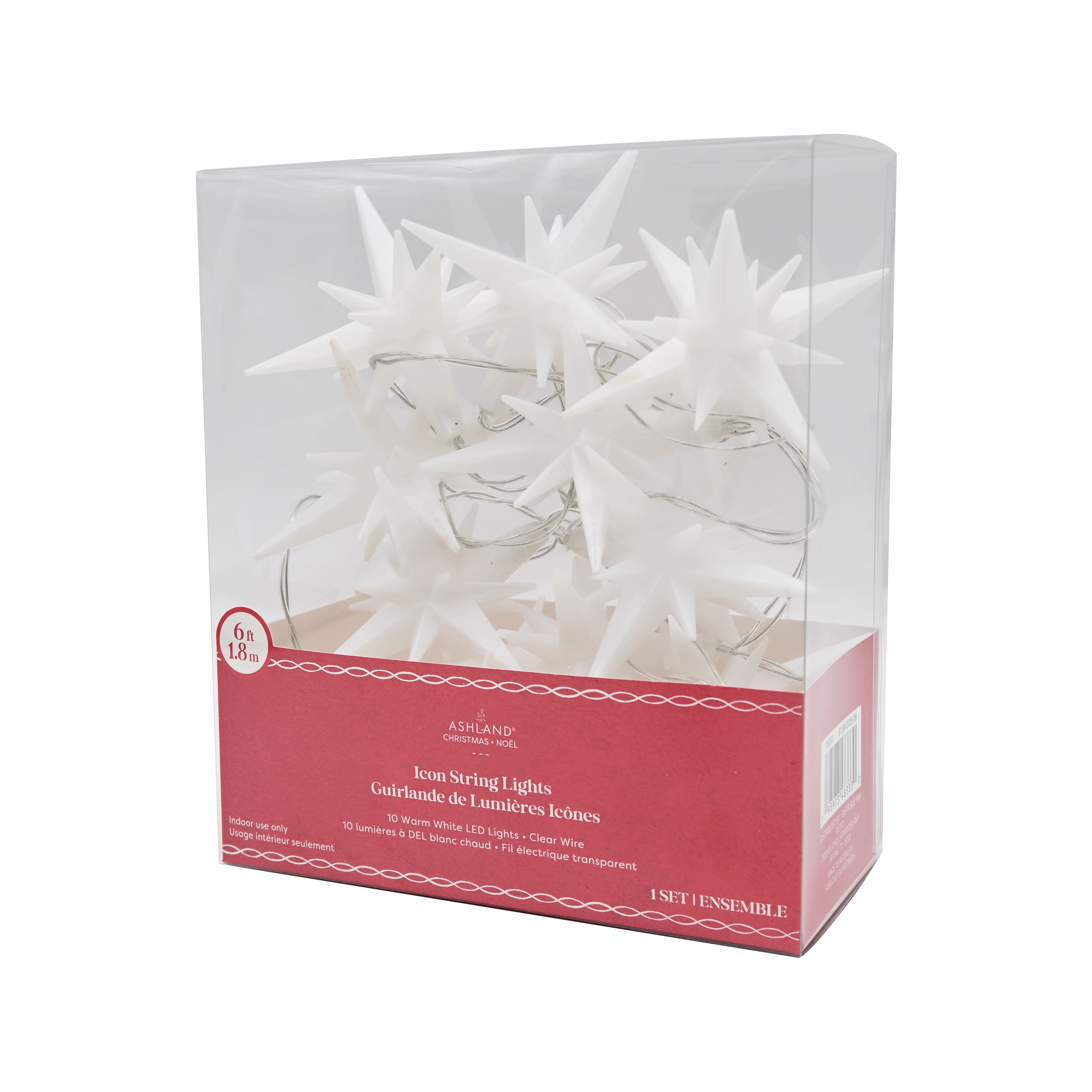 10ct. Warm White LED White Star Icon String Lights by Ashland&#xAE;