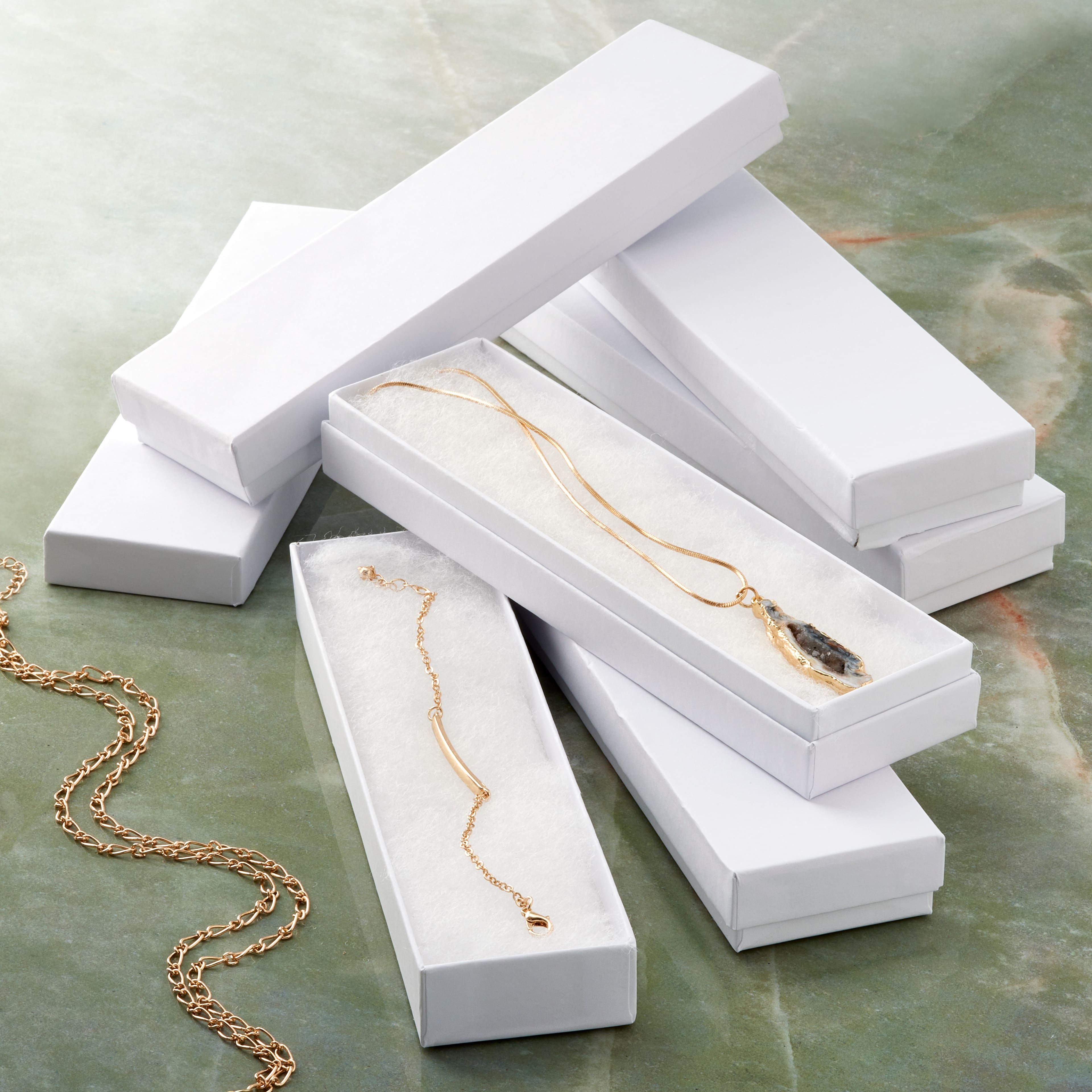 12 Packs: 6 ct. (72 total) White Necklace Boxes by Bead Landing&#x2122;