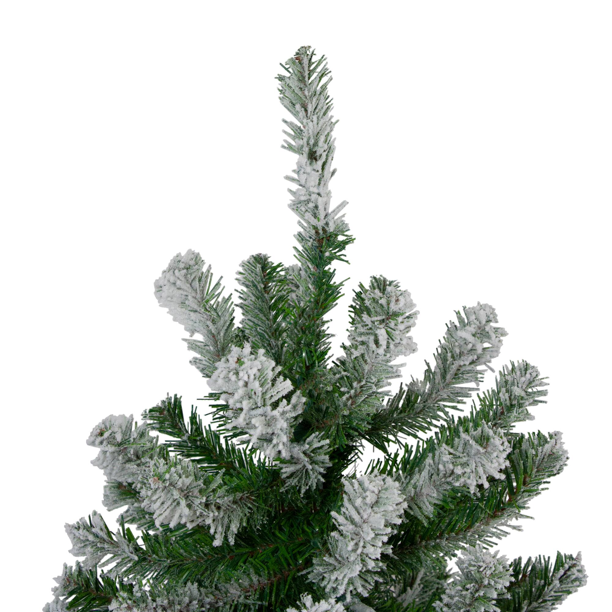 4ft., 5ft., & 6 ft. Unlit Slim Flocked Alpine Artificial Christmas Tree Set