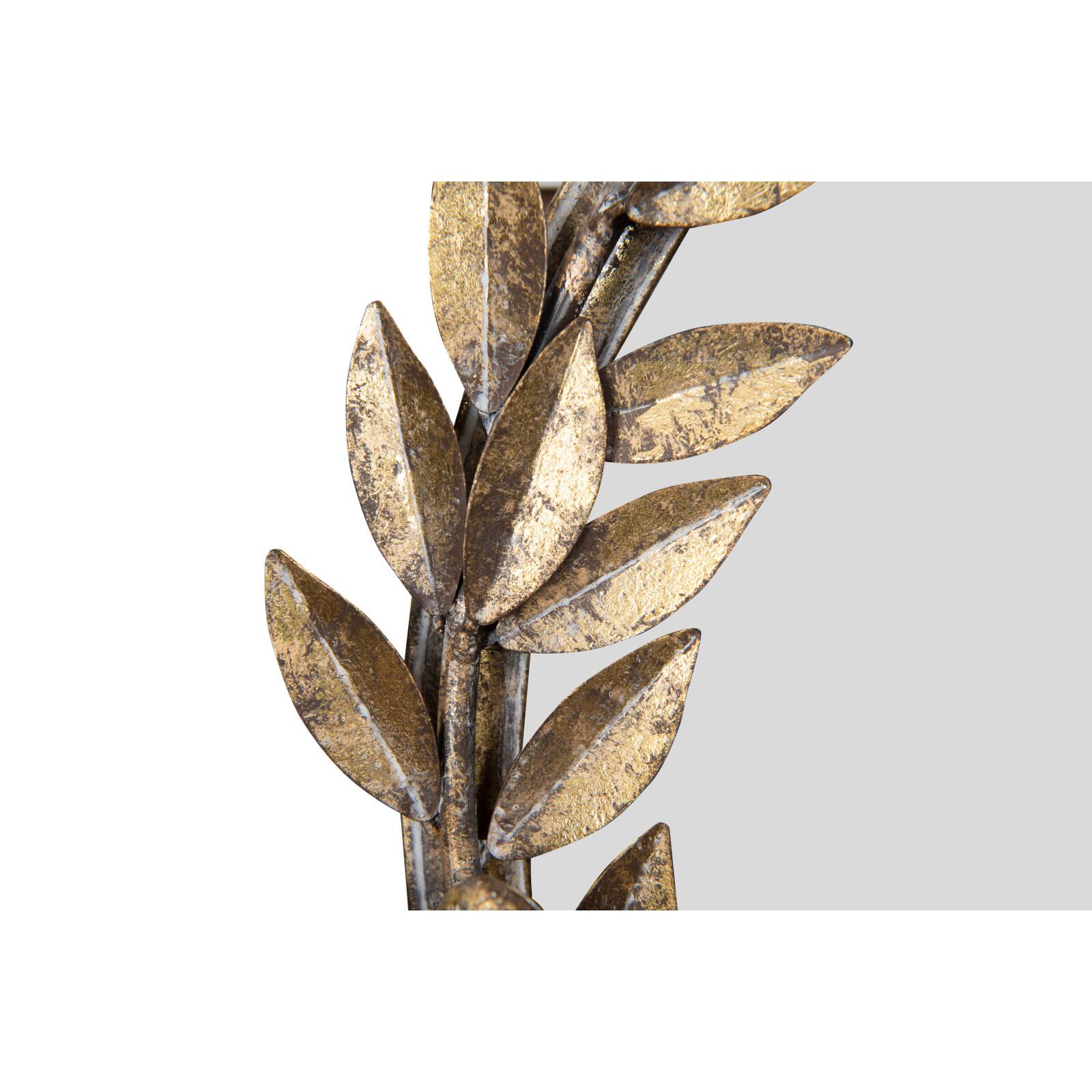 Hello Honey® 18.5" Framed Round Antique Gold Metal Laurel Wreath Wall Mirror