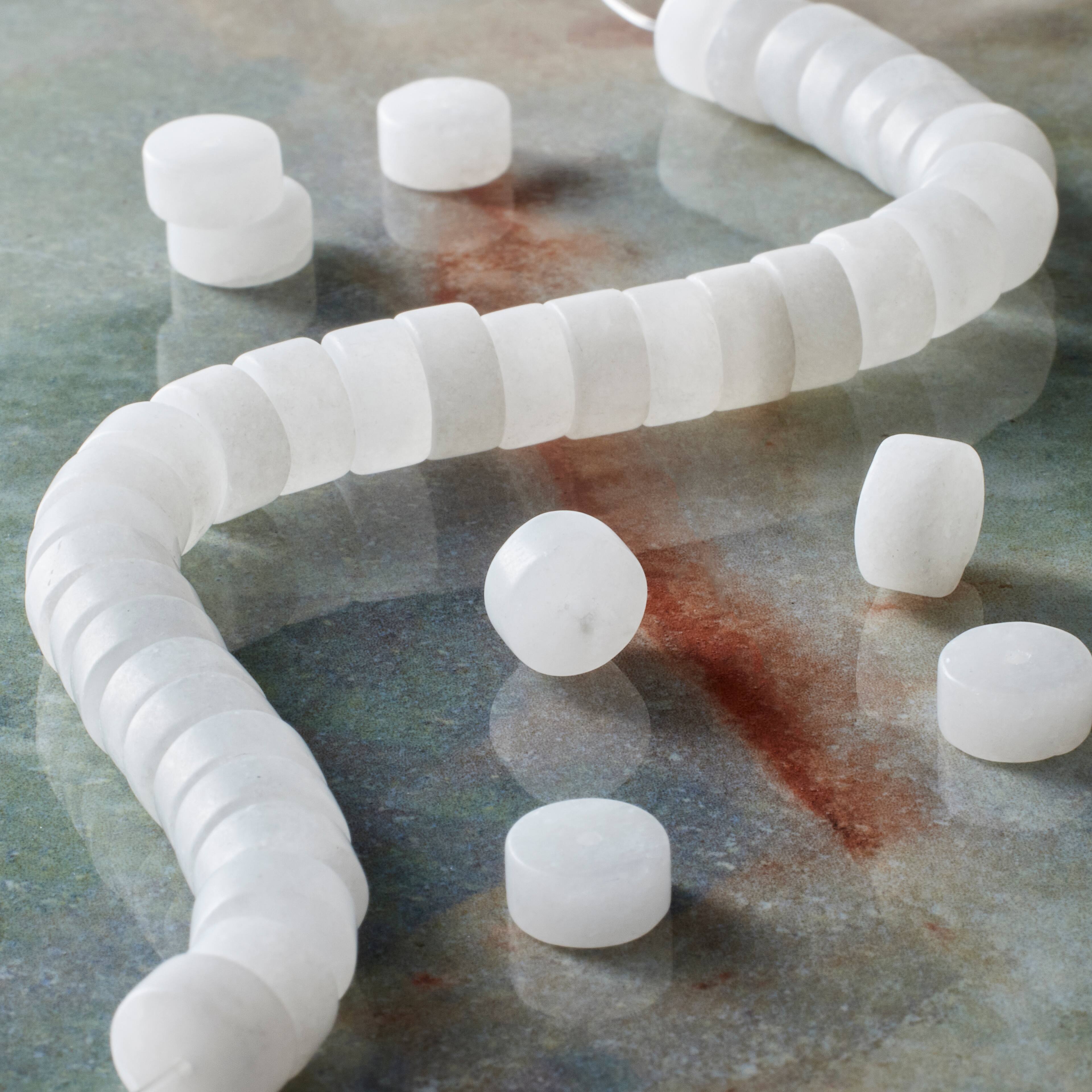 12 Pack: White Quartz Matte Heishi Beads by Bead Landing™