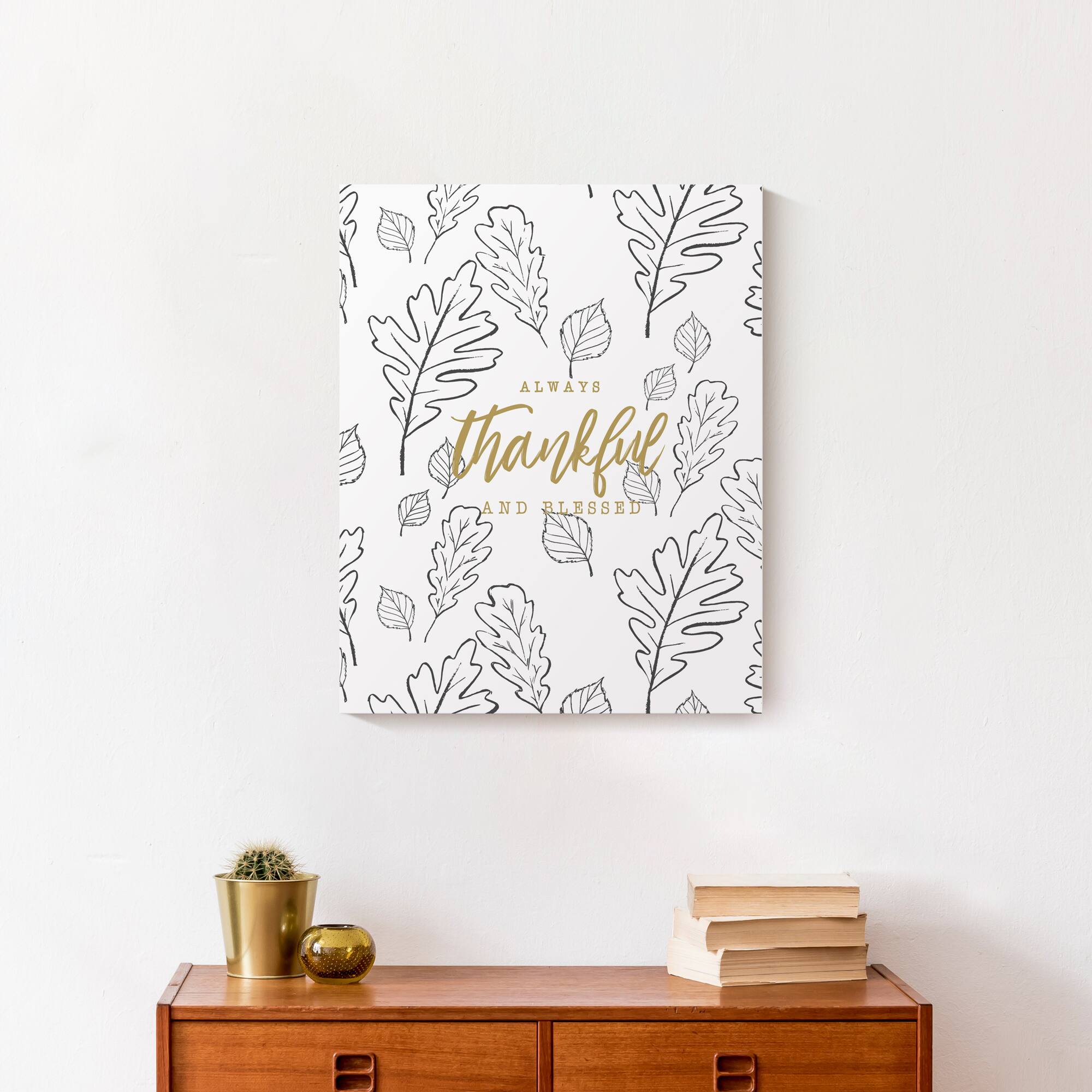 Always Thankful &#x26; Blessed Canvas Wall Art