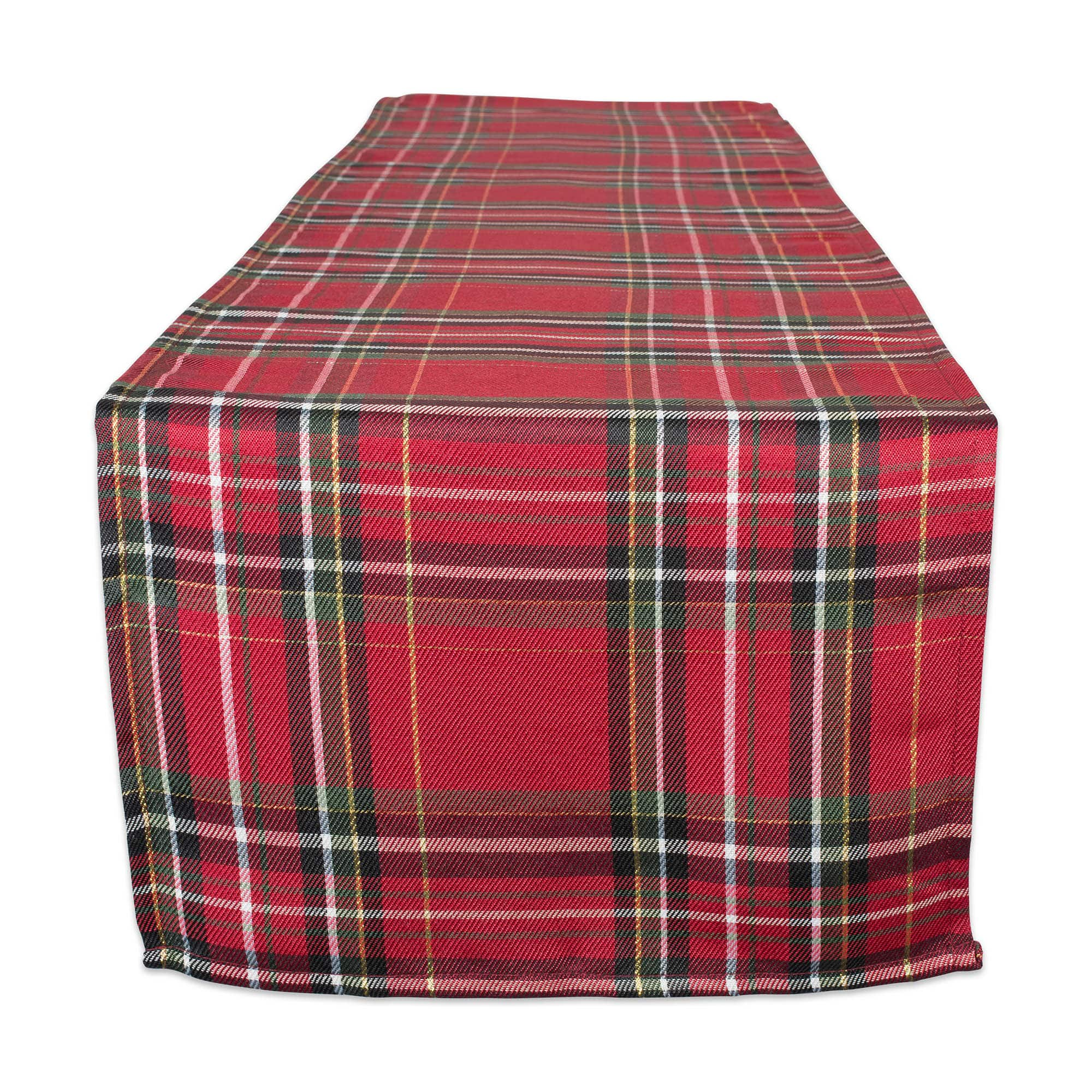 DII&#xAE; 108&#x22; Metallic Holiday Plaid Table Runner