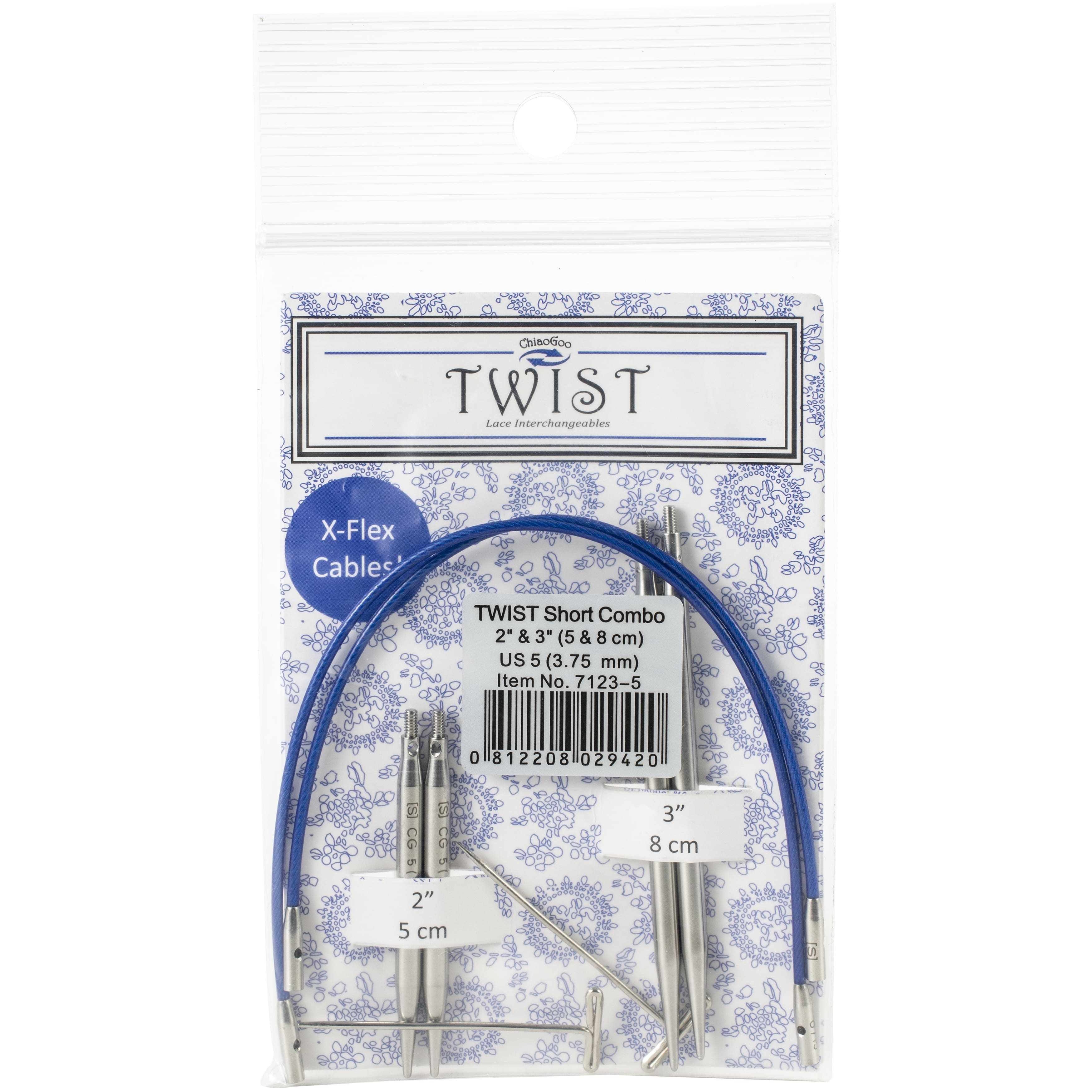 ChiaoGoo TWIST X-Flex Blue - [S] Small Interchangeable Cables - For US-2  (2.75 mm) to US-8 (5 mm) Tips