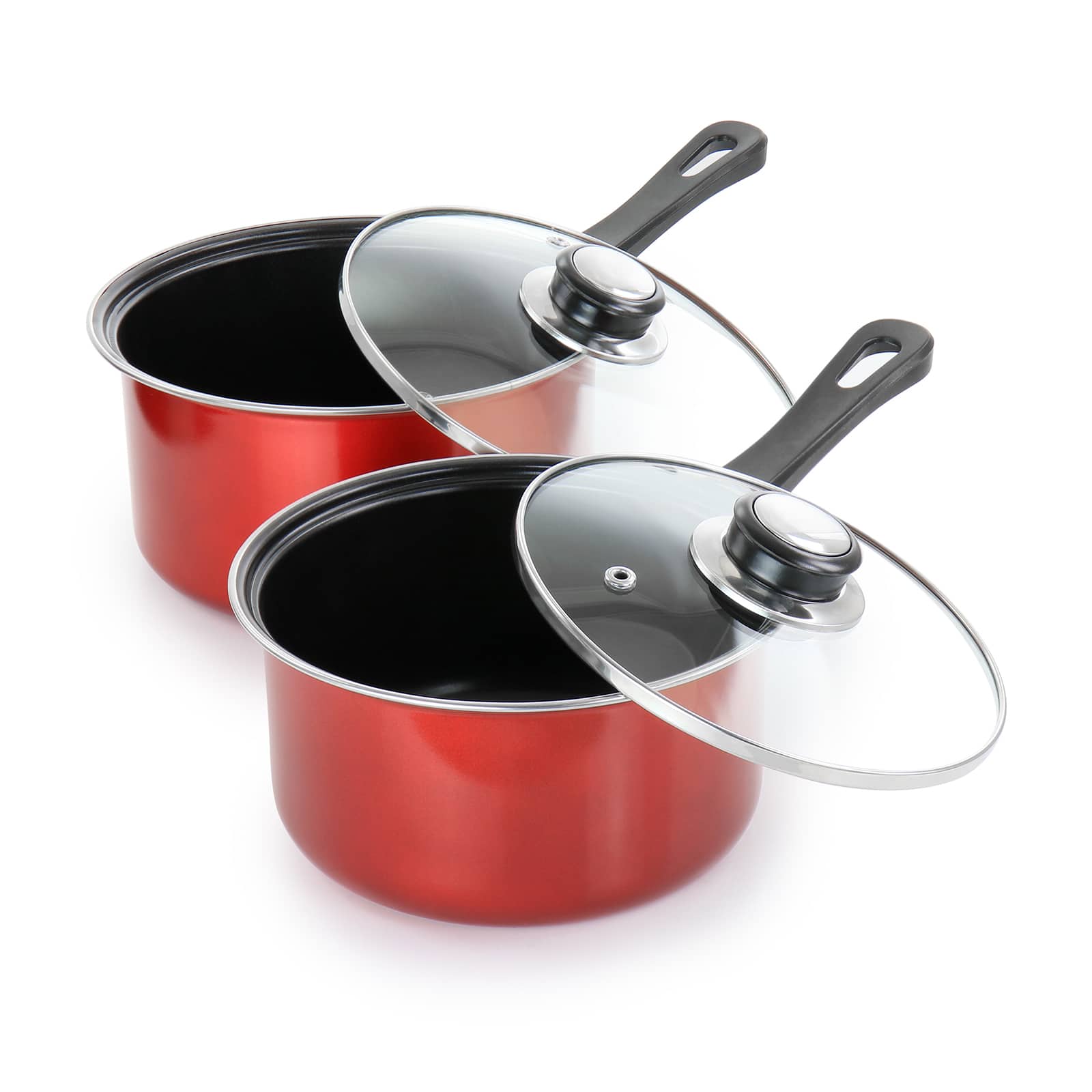 Gibson Everyday&#xAE; Cardinal 7-Piece Red Nonstick Steel Cookware Set