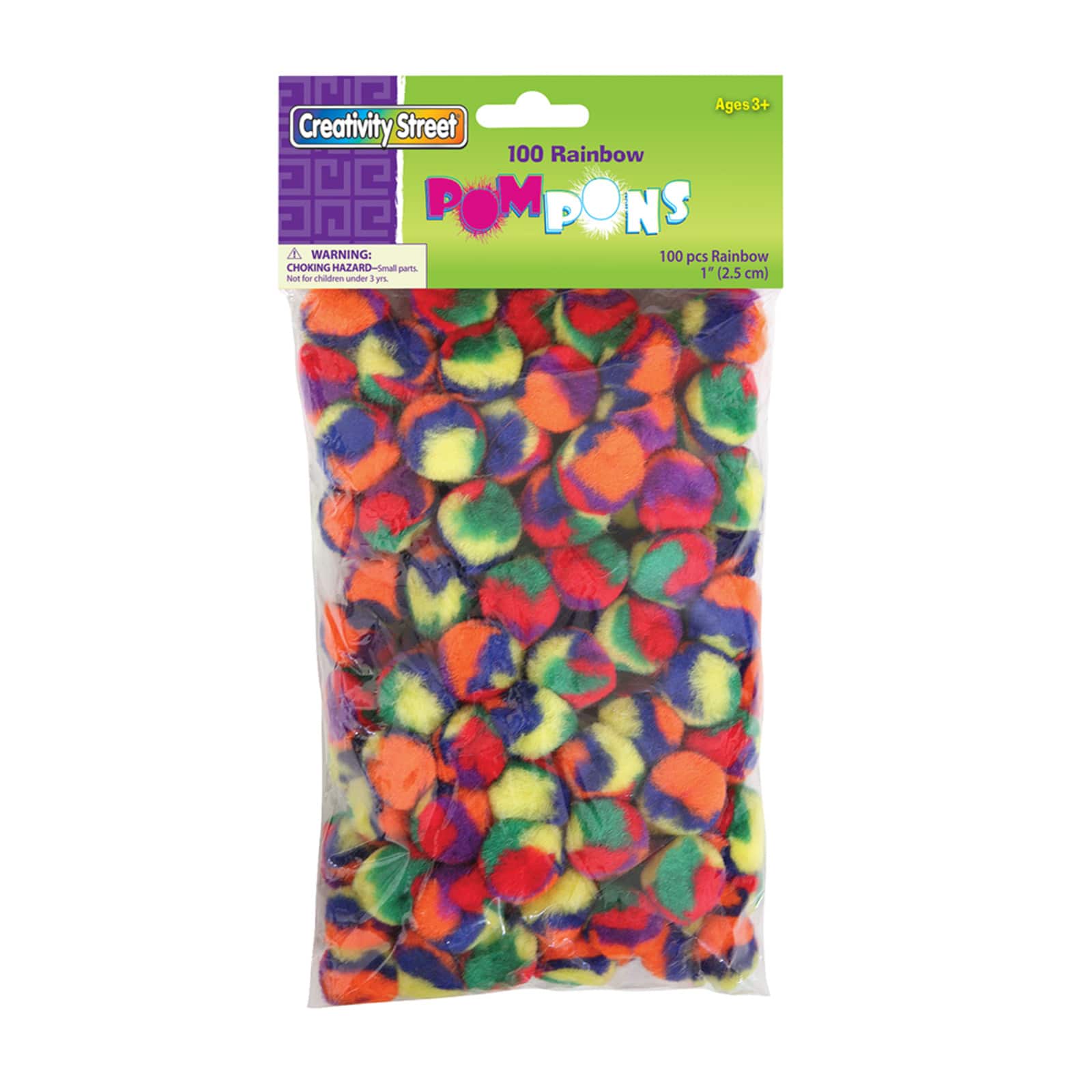 Creativity Street® Rainbow 1'' Pom Pons, 100ct.