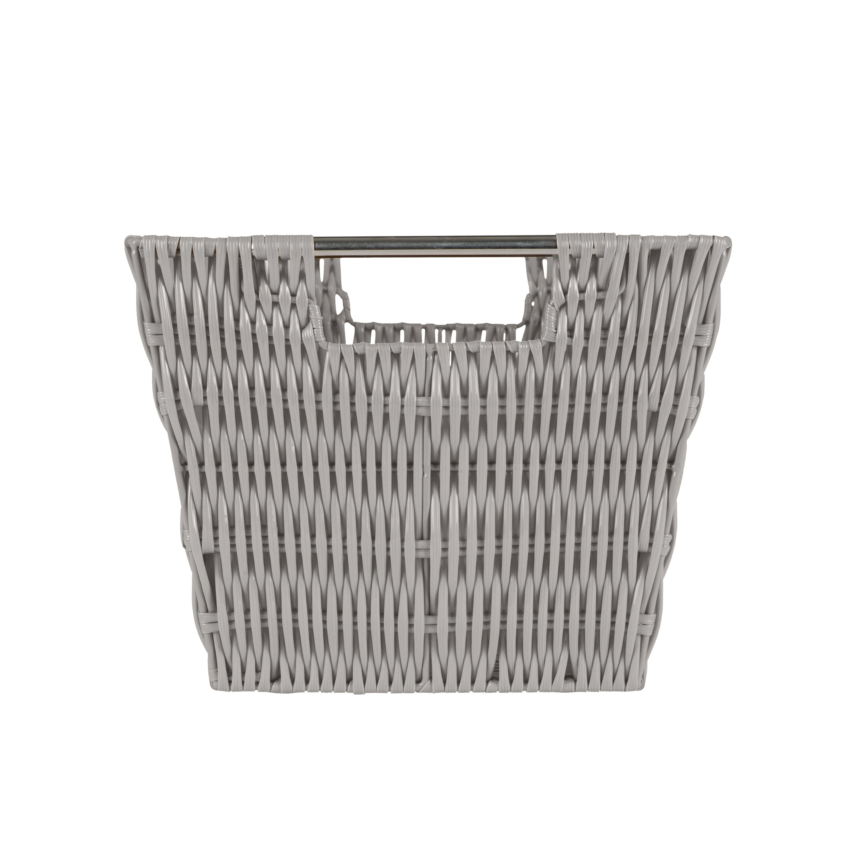Simplify Medium Gray Rattan Storage Basket