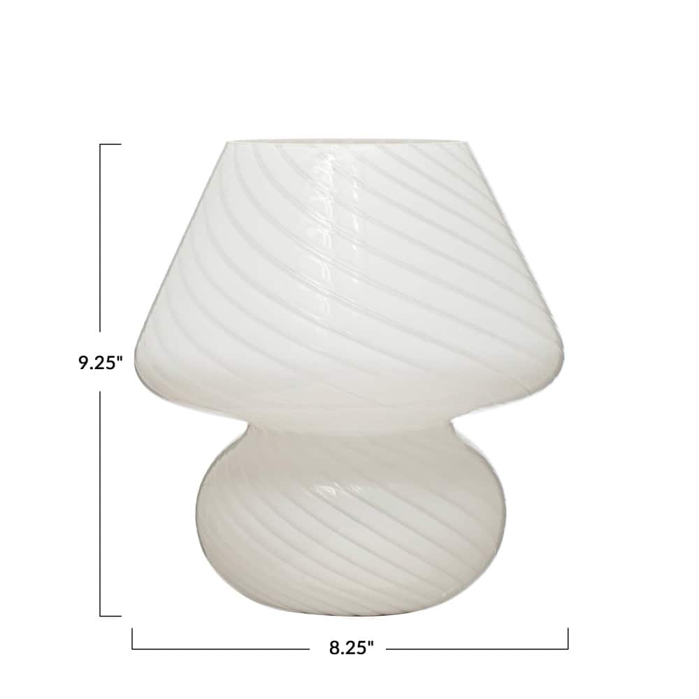 Hello Honey® 9.5" White Vintage Blown Glass Table Lamp